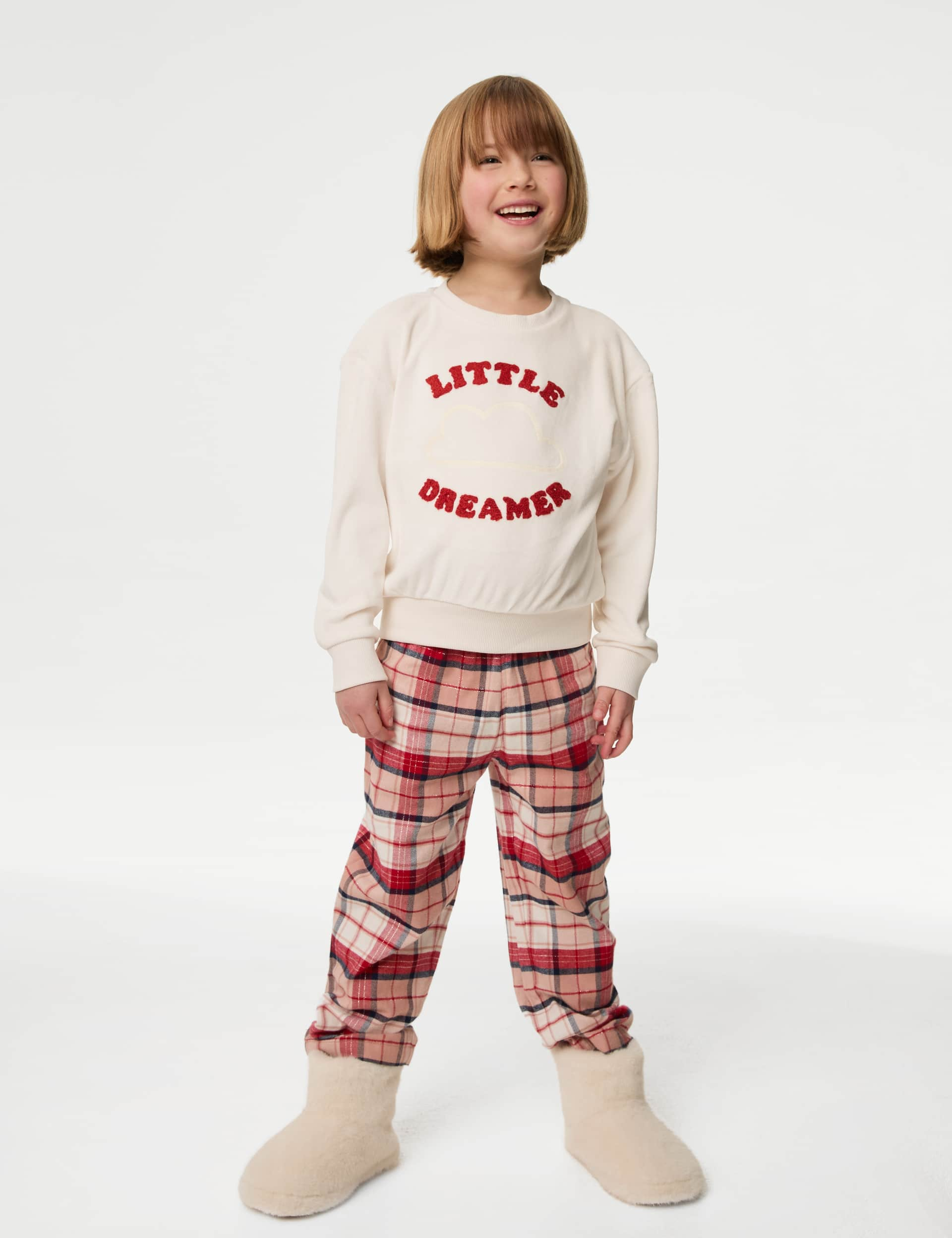 M&S Collection Girls Little Dreamer Velour Pyjamas (1-8 Yrs) - 2-3 Y - Cherry Red, Cherry Red