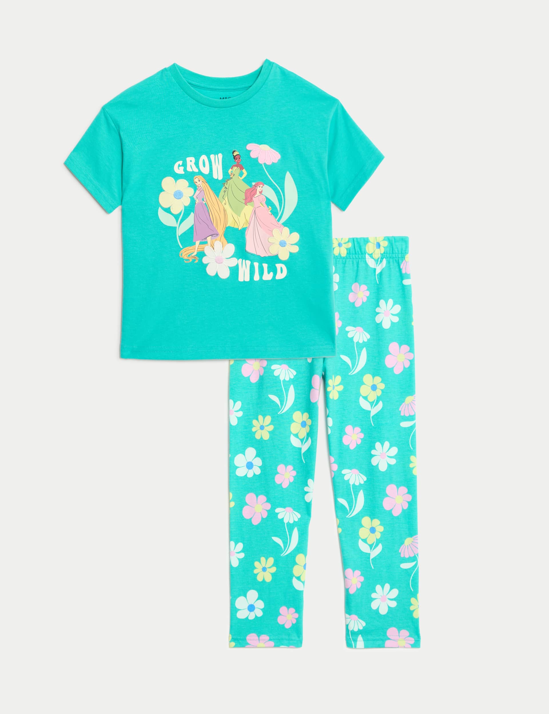 M&S Girls Disney Princess Pyjamas (2-8 Yrs) - 5-6 Y - Aqua Mix, Aqua Mix