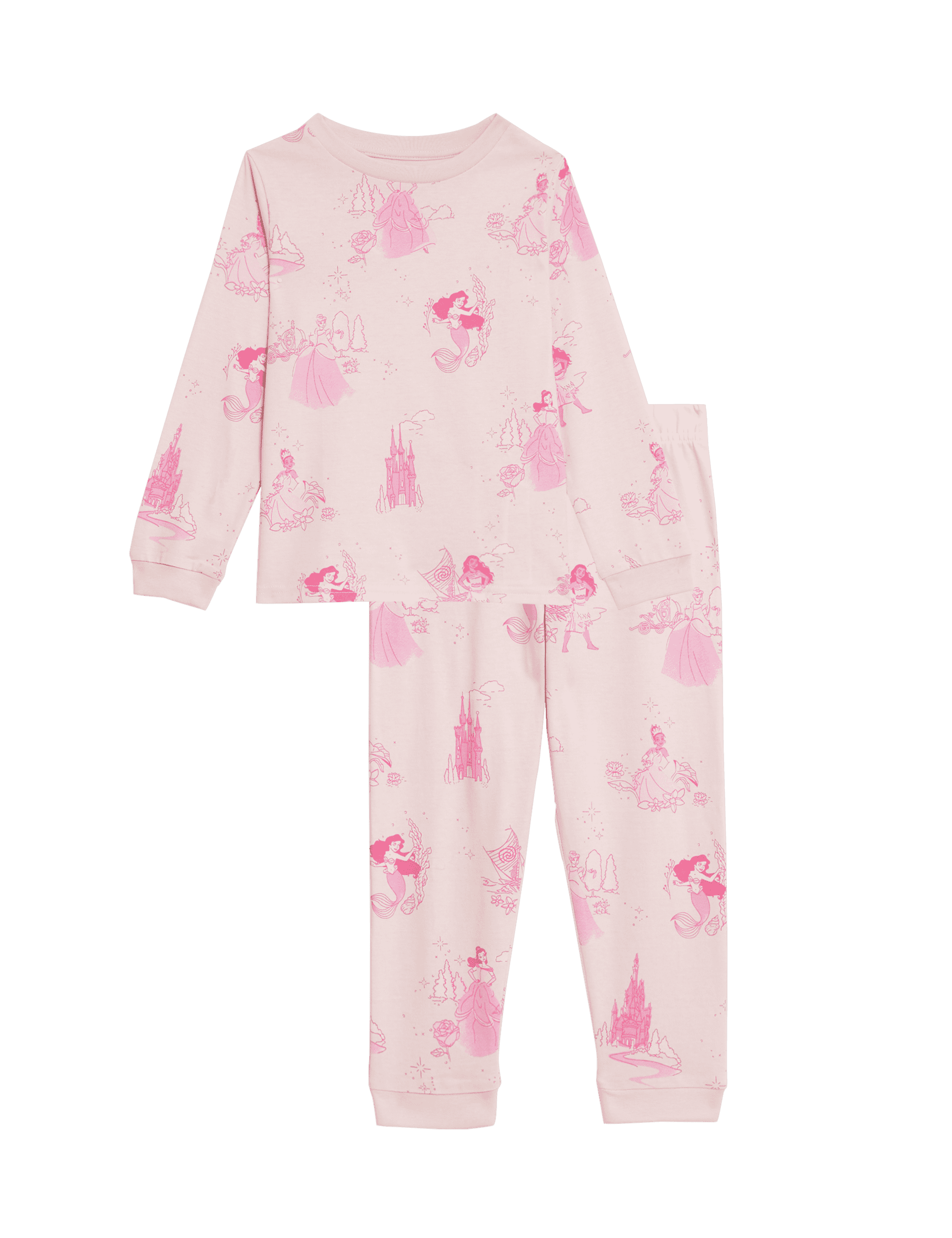 M&S Collection Girls Disney Princess Pyjamas (2-8 Yrs) - 4-5 Y - Pink Mix, Pink Mix