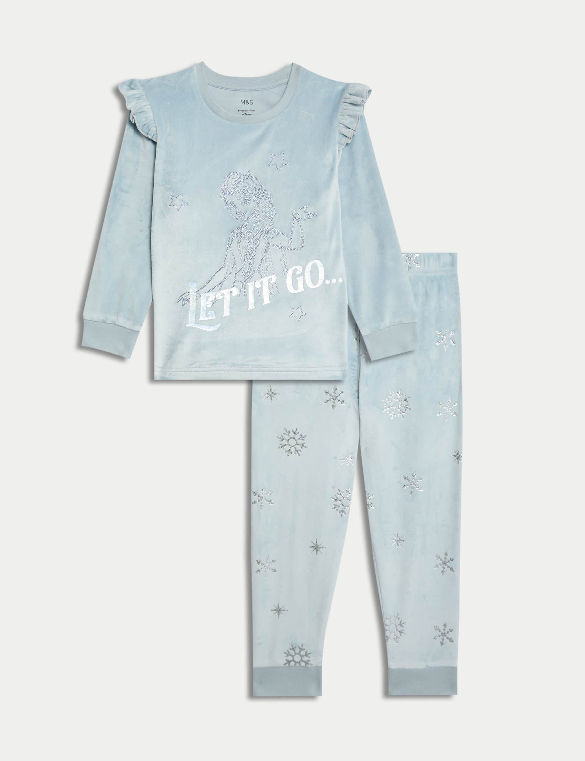 M&S Girls Frozen  Velour Pyjamas (2-8 Yrs)