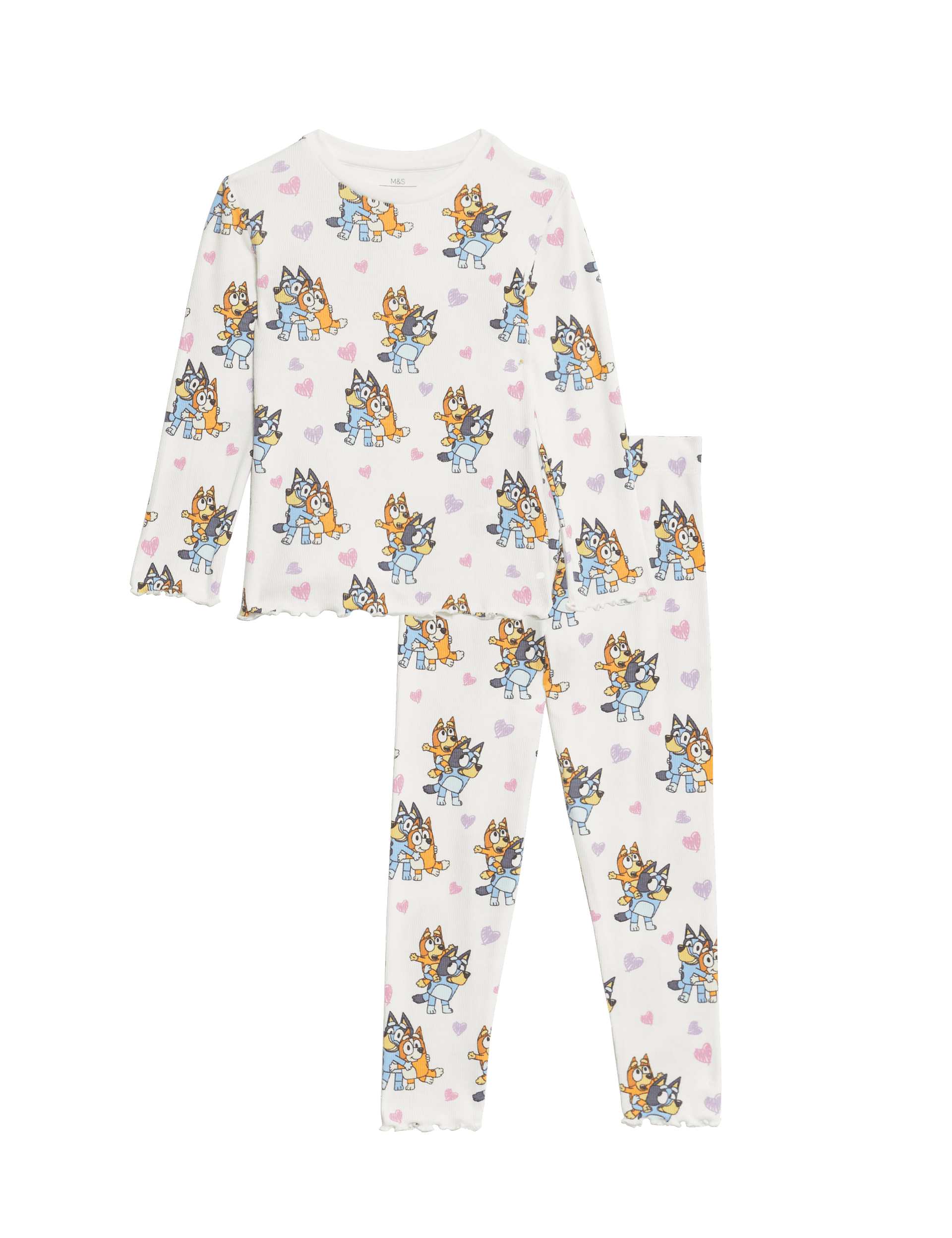 M&S Collection Girls Bluey Pyjamas (1-7 Yrs) - 2-3 Y - Ivory, Ivory