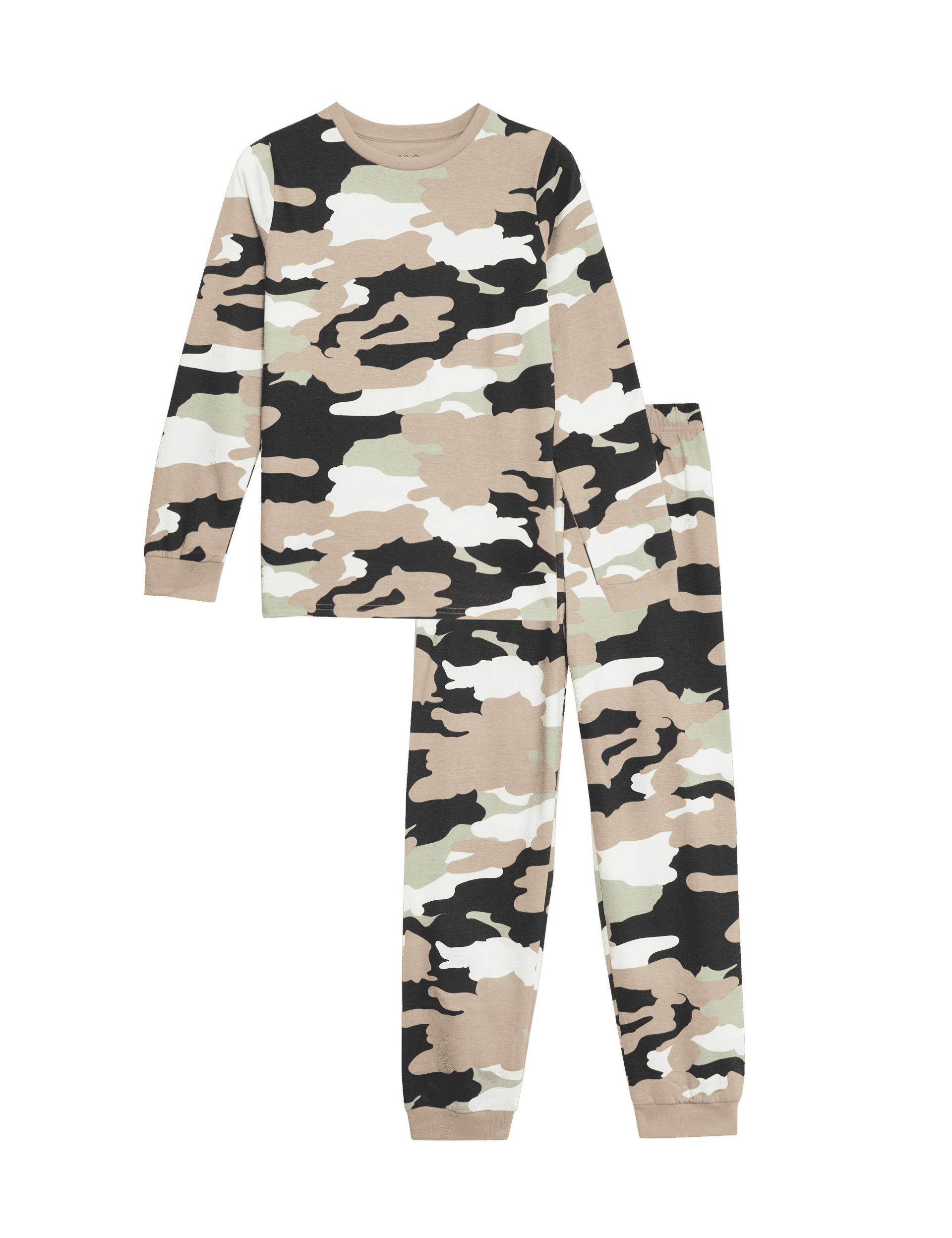 M&S Collection Boys Pure Cotton Camouflage Pyjamas (7-14 Yrs) - 8-9 Y - Calico Mix, Calico Mix