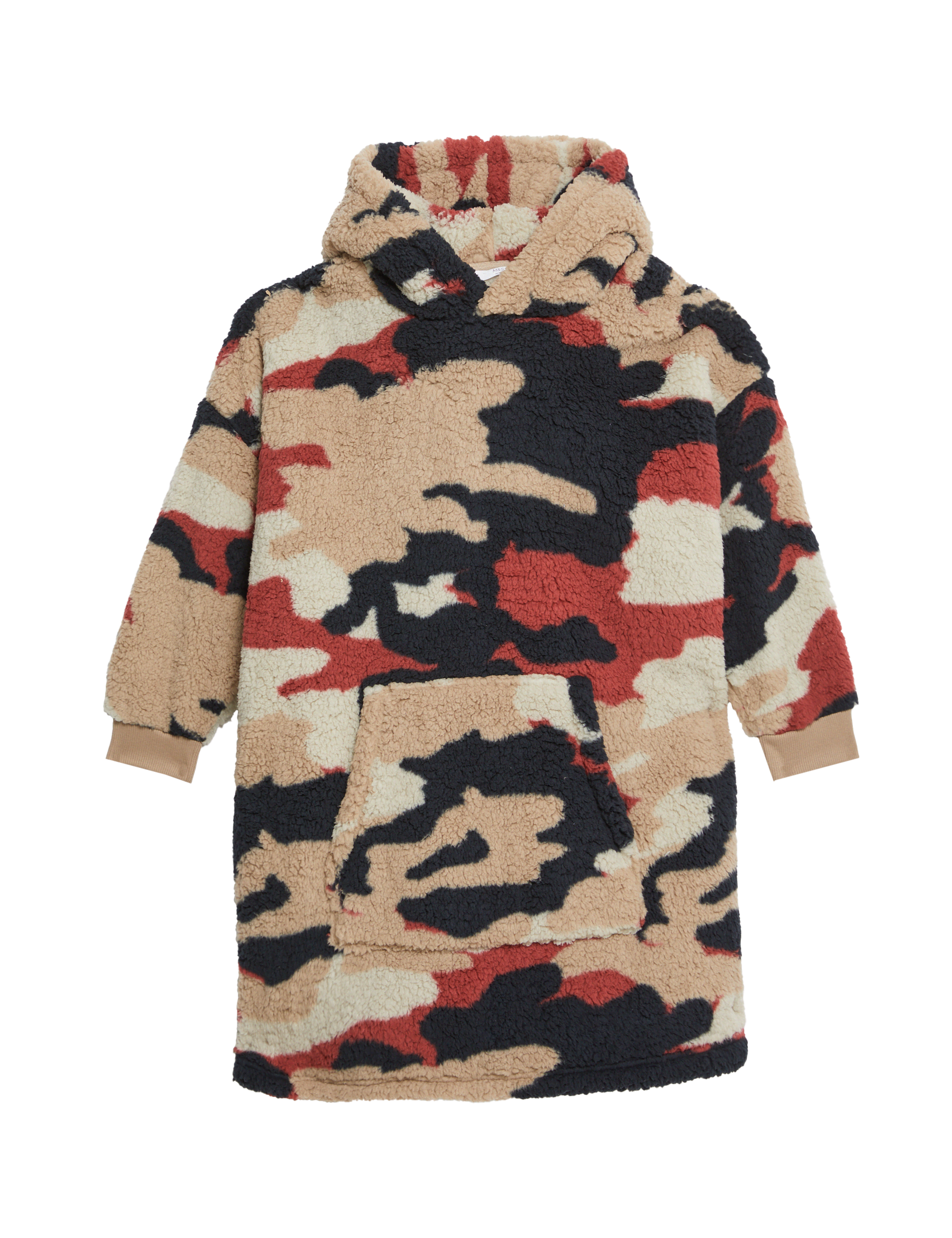 M&S Collection Boys Camouflage Borg Oversized Hoodie (3-16 Yrs) - 5-6 Y - Multi, Multi