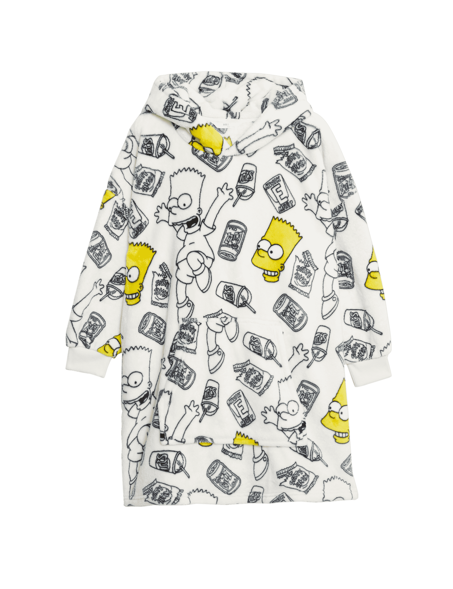 M&S Collection Girls The Simpsons Fleece Hoodie (7-16 Yrs) - 7-8 Y - Ecru, Ecru