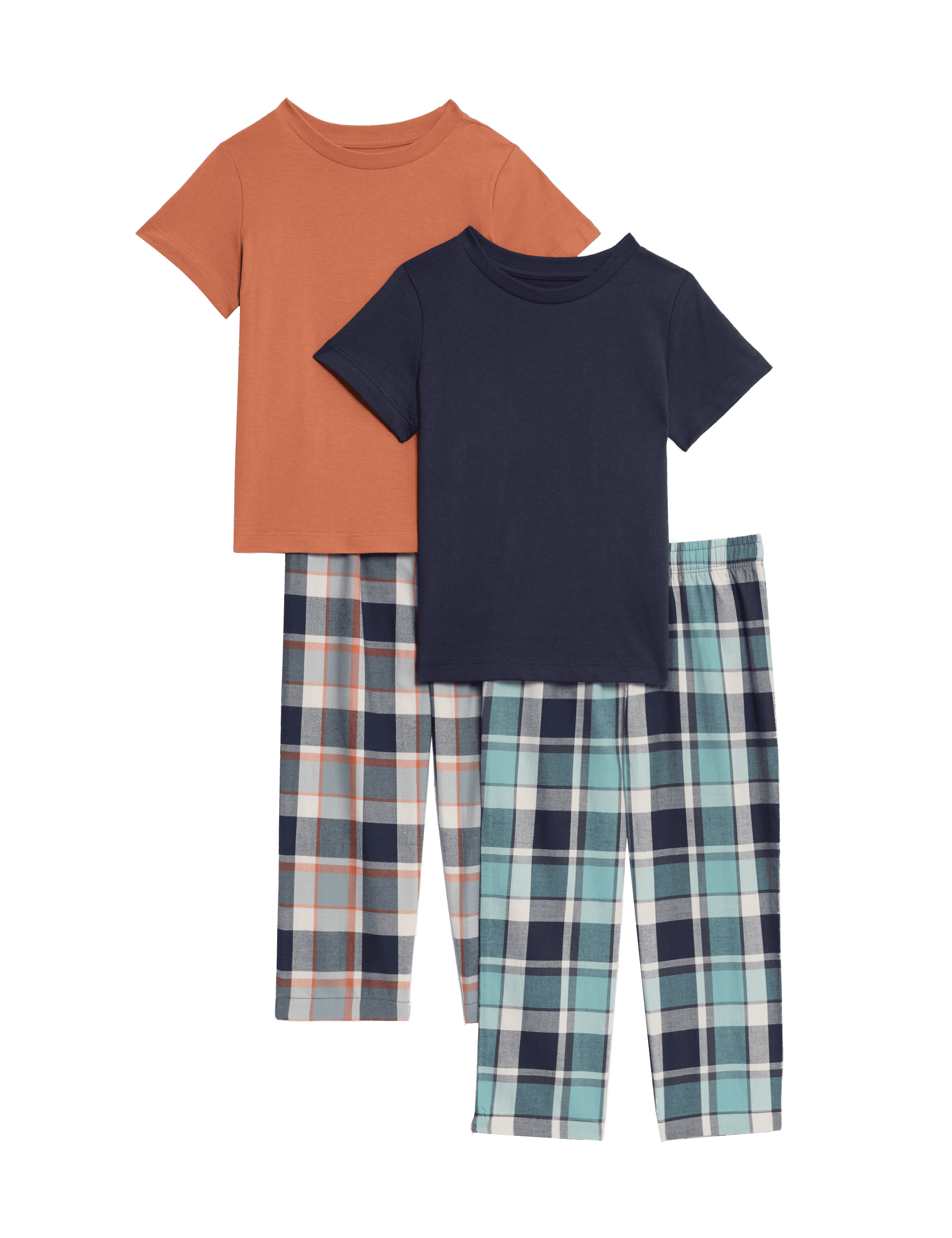 M&S Collection Boys 2 Pack Pure Cotton Pyjama Sets (3-16 Yrs) - 12-13 - Neutral, Neutral