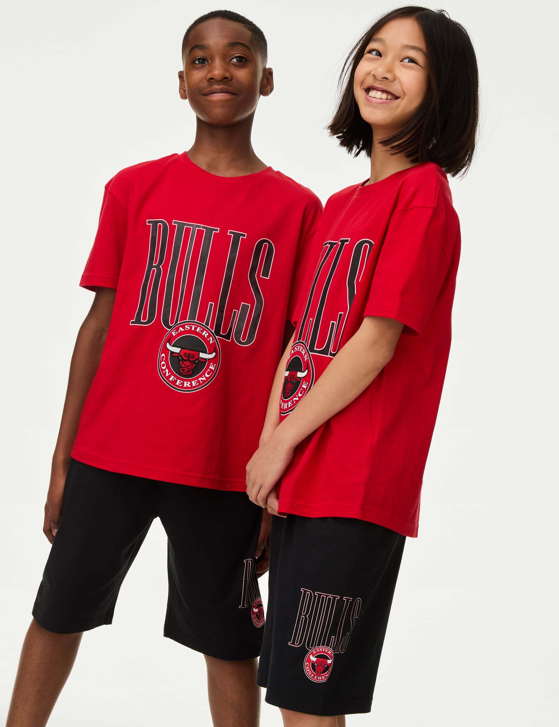 M&S Boys NBA Pure Cotton Chicago Bulls Pyjamas (6-16 Yrs) - 13-14 - Red, Red