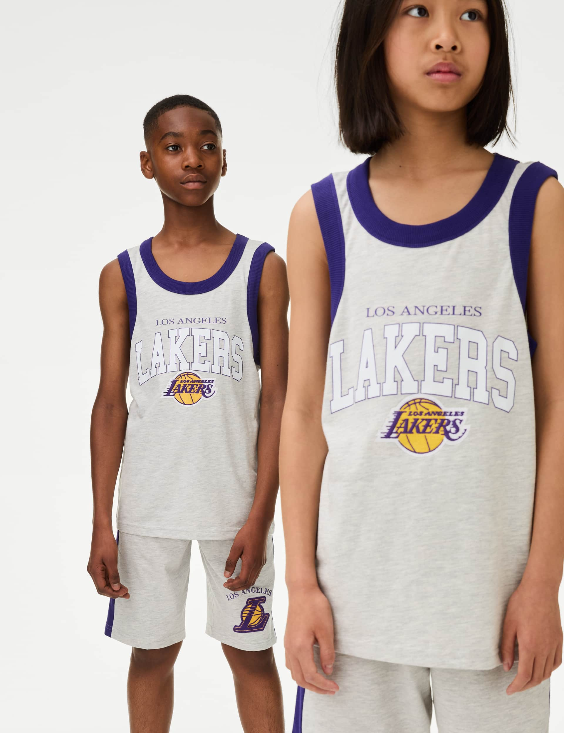 M&S Boys NBA Pure Cotton LA Lakers Pyjamas (6-16 Yrs) - 13-14 - Multi, Multi