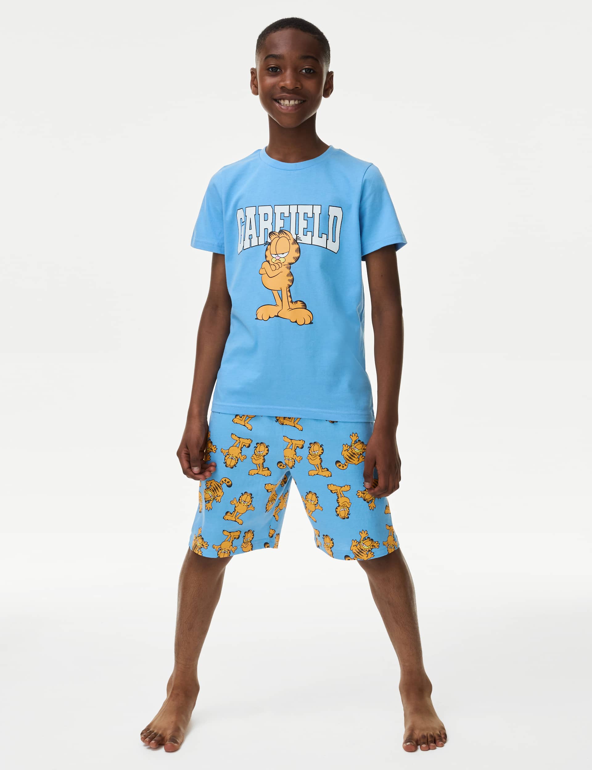 M&S Boys Garfield Pyjamas (6-16 Yrs) - 9-10Y - Blue Mix, Blue Mix