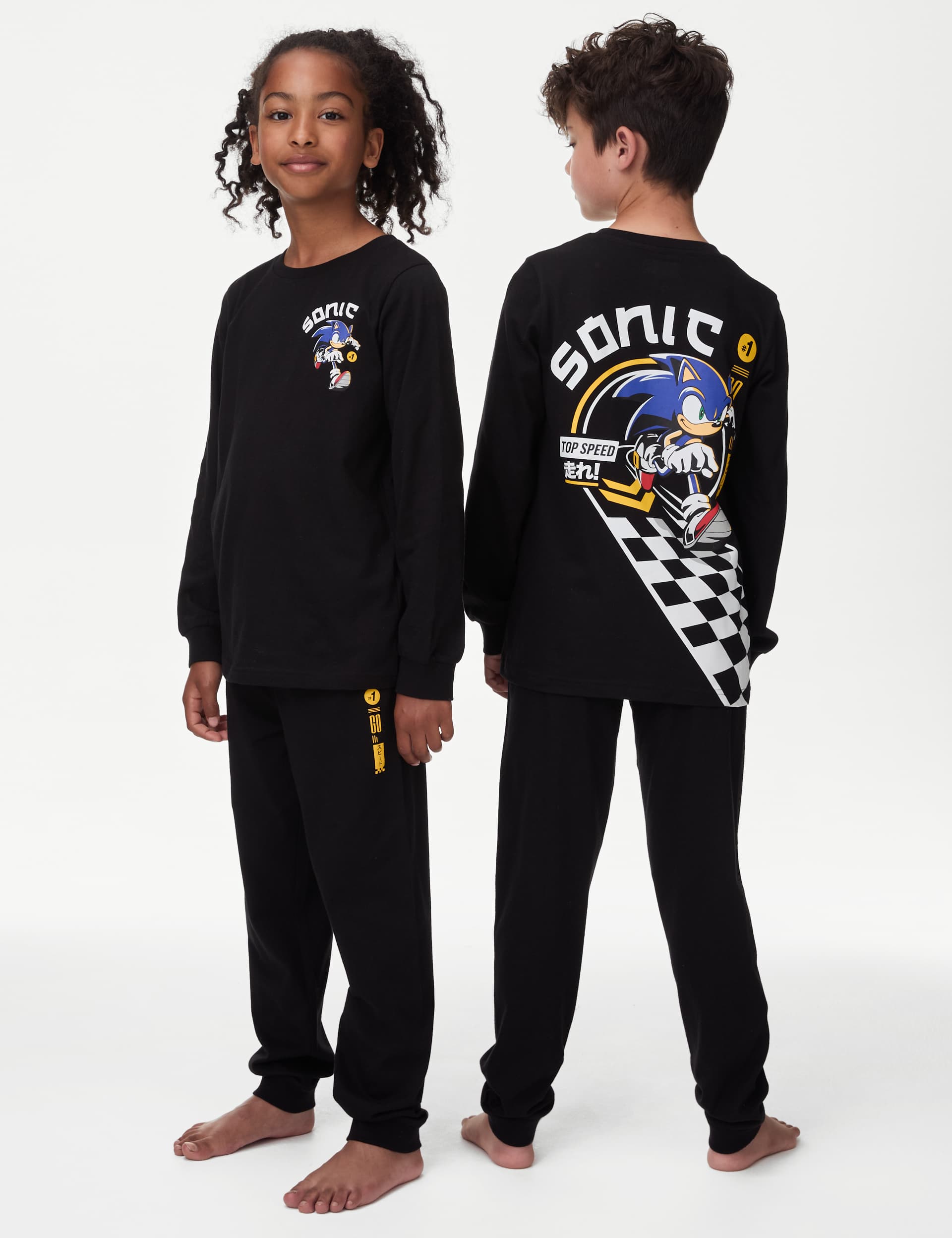 M&S Boys Sonic Pyjamas (3-14 Yrs) - 8-9 Y - Multi, Multi