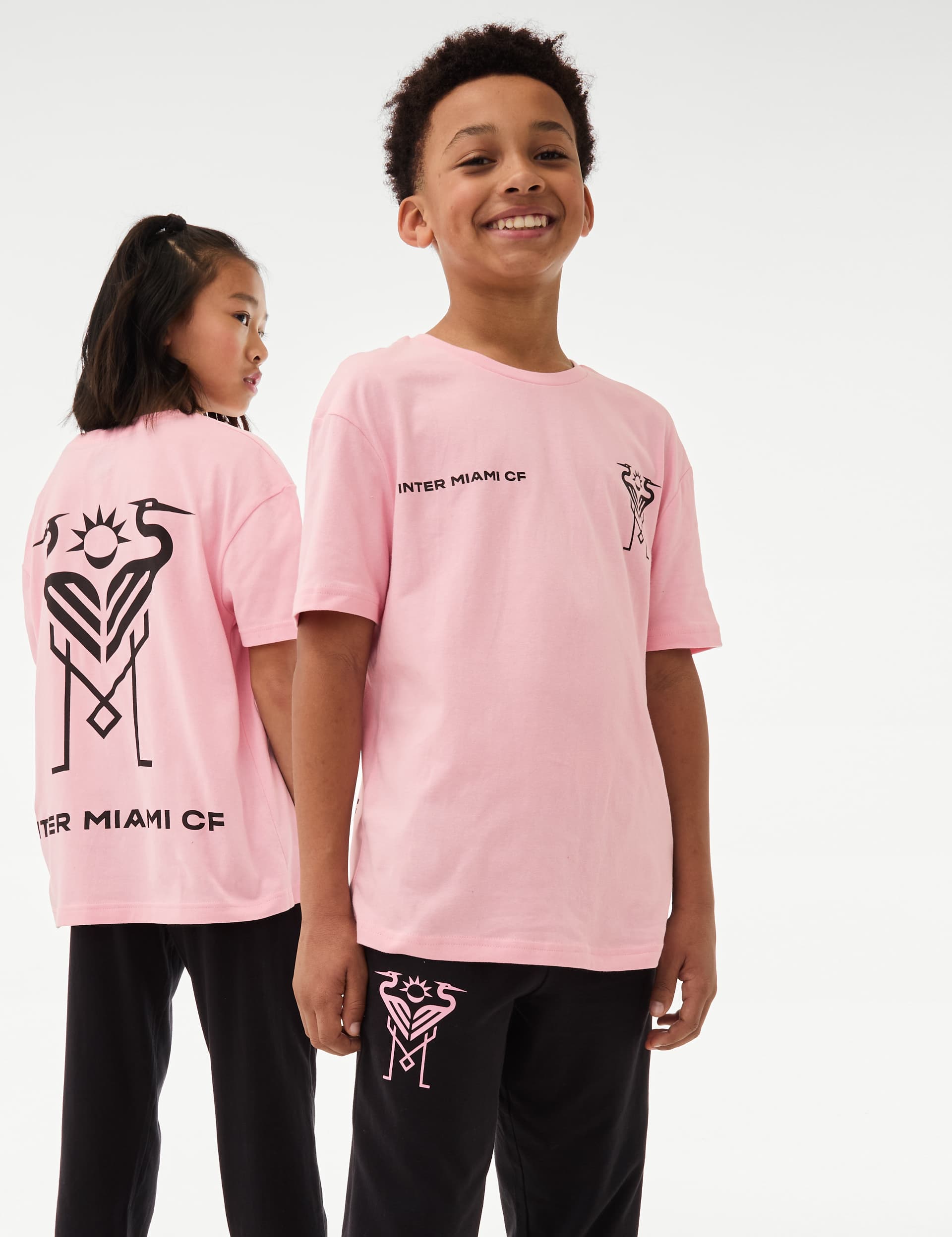 M&S Inter Miami Football Pyjamas (6-16 Yrs) - 13-14 - Pink Mix, Pink Mix