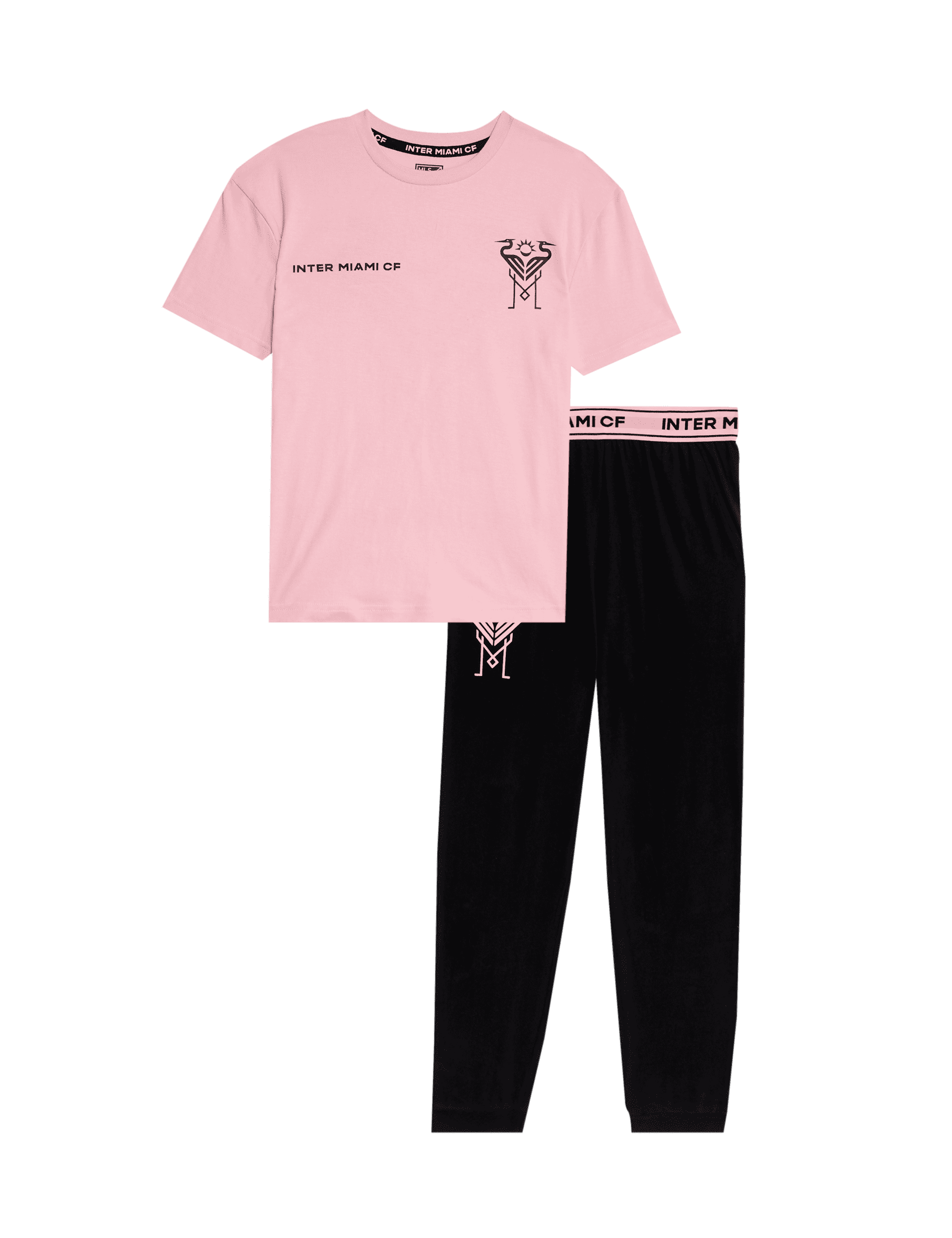 M&S Collection Boys Inter Miami Football Pyjamas (6-16 Yrs) - 15-16 - Pink Mix, Pink Mix