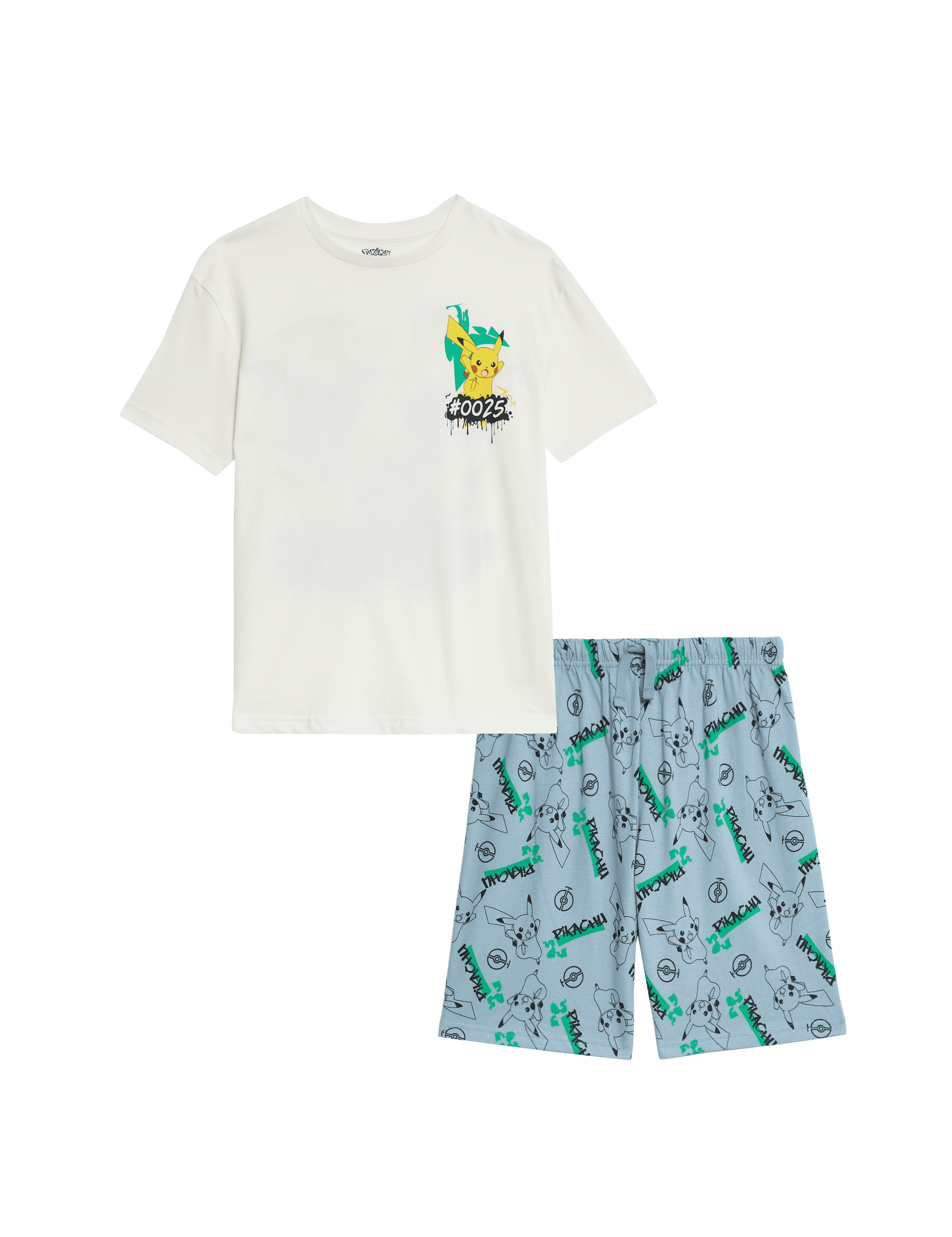 M&S Collection Boys Pure Cotton Pokmon Pyjamas (6-16 Yrs) - 15-16 - Ivory Mix, Ivory Mix