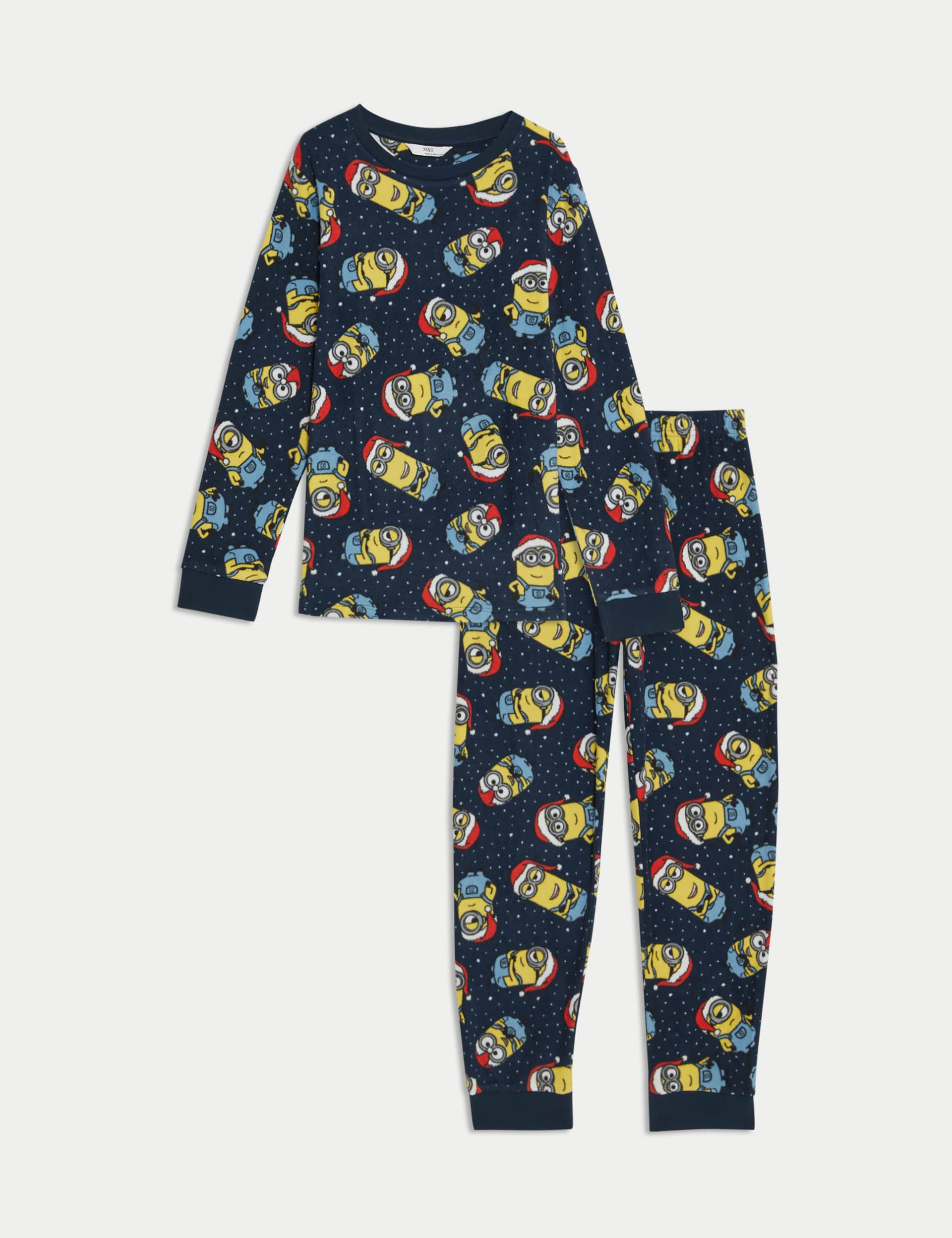 M&S Boys Despicable Me Fleece Minions Pyjamas (3-16 Yrs) - 6-7 Y - Indigo, Indigo