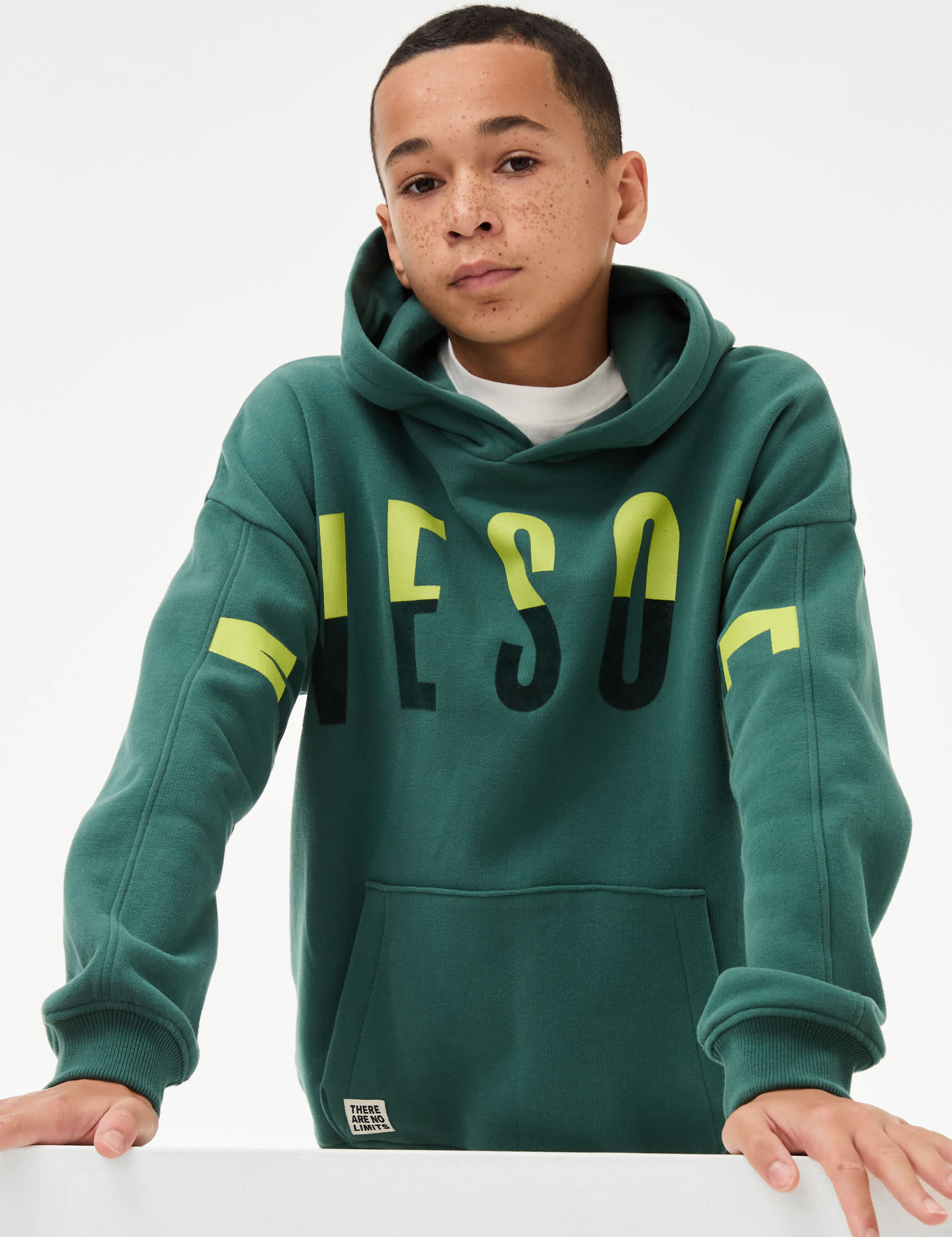 M&S Boys Cotton Rich Awesome Print Hoodie (2-16 Yrs)