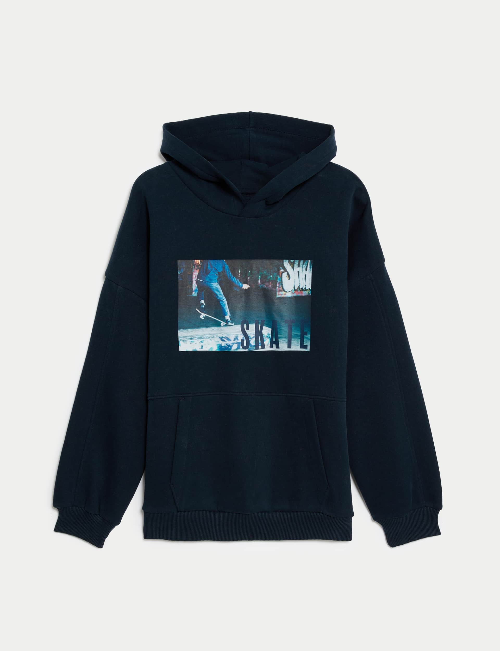M&S Boys Cotton Rich Skate Graphic Hoodie (6-16 Yrs)