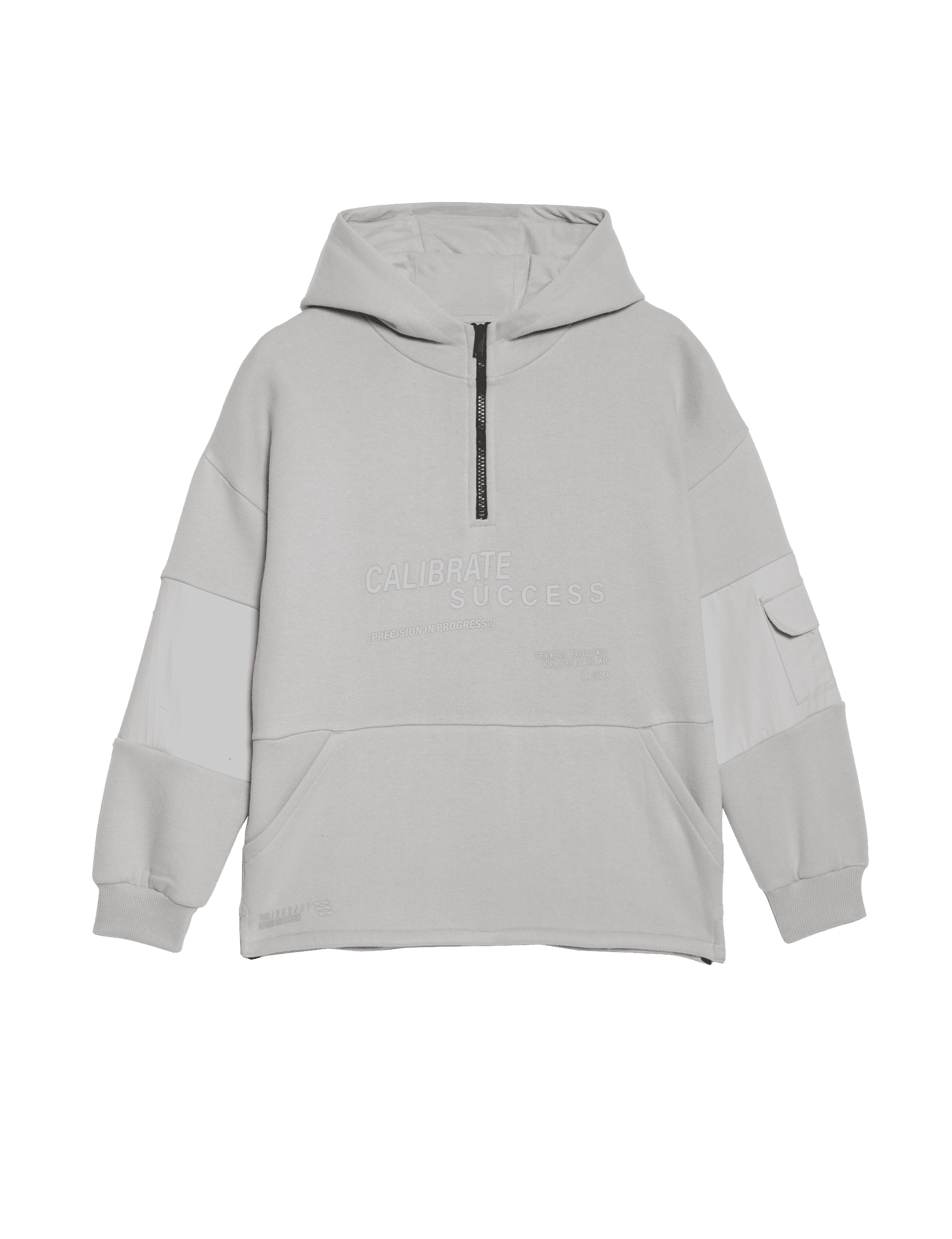 M&S Collection Boys Cotton Rich Half Zip Hoodie (2-16 Yrs) - 8-9 Y - Pearl Grey, Pearl Grey