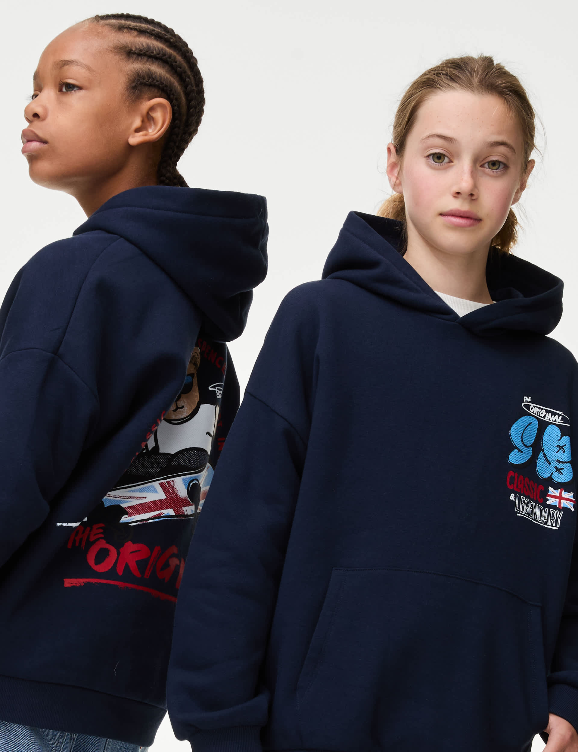 Boys Cotton Rich Spencer Bear British Hoodie (2-16 Yrs) - 9-10Y - Navy, Navy