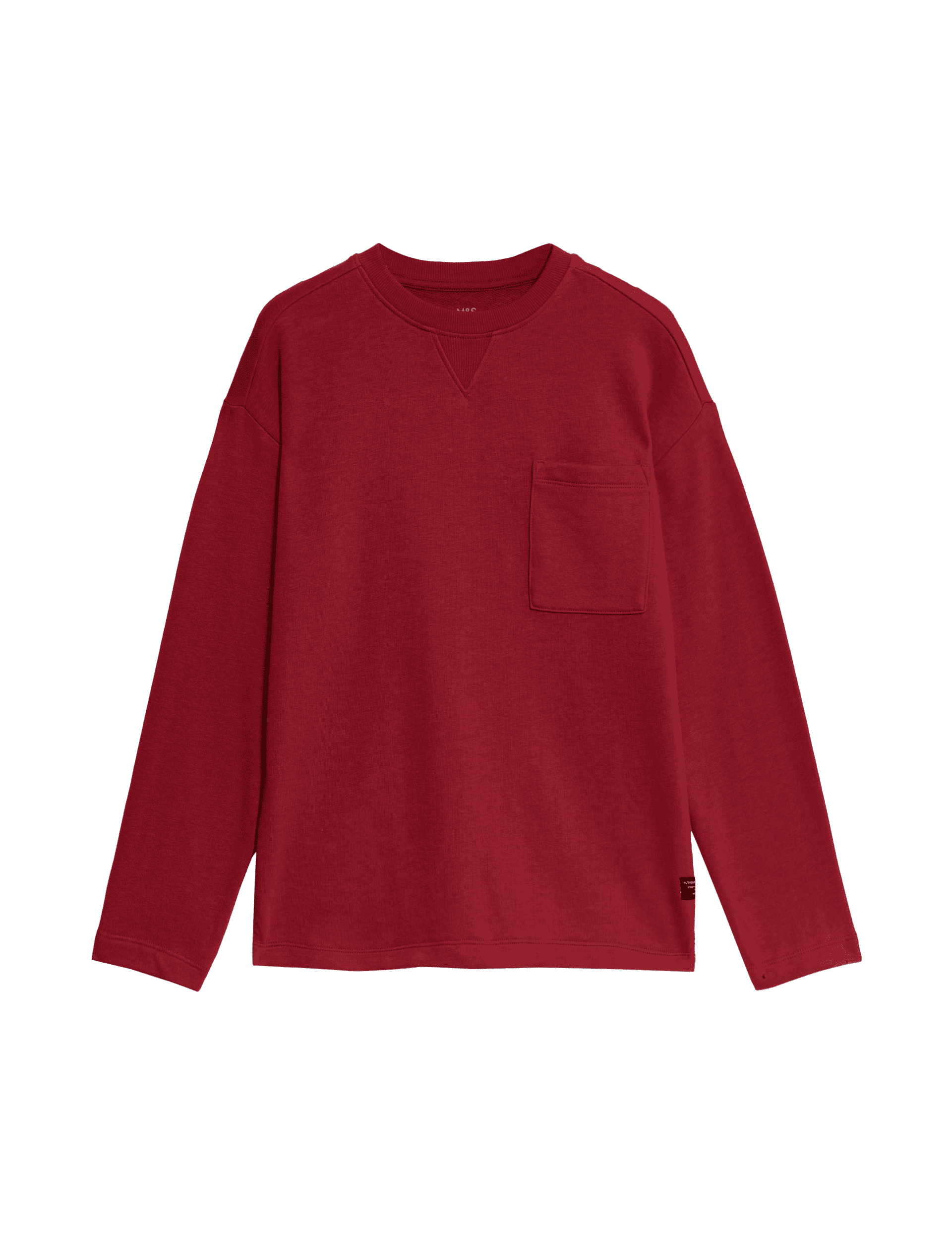 M&S Collection Boys Cotton Rich Top (6-16 Yrs) - 8-9 Y - Red, Red,Carbon,Stone