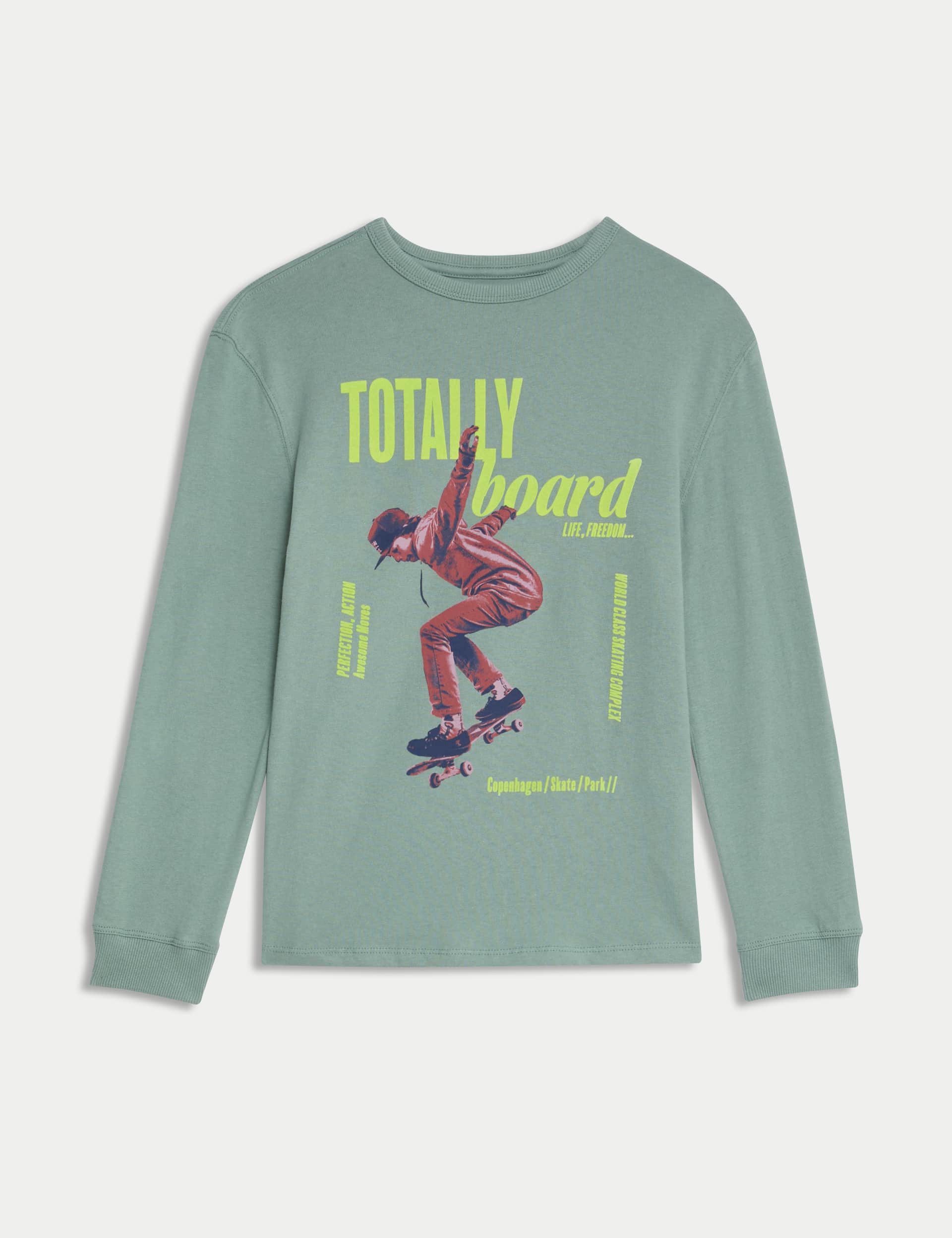 M&S Boys Pure Cotton Skateboard Top (6-16 Yrs)