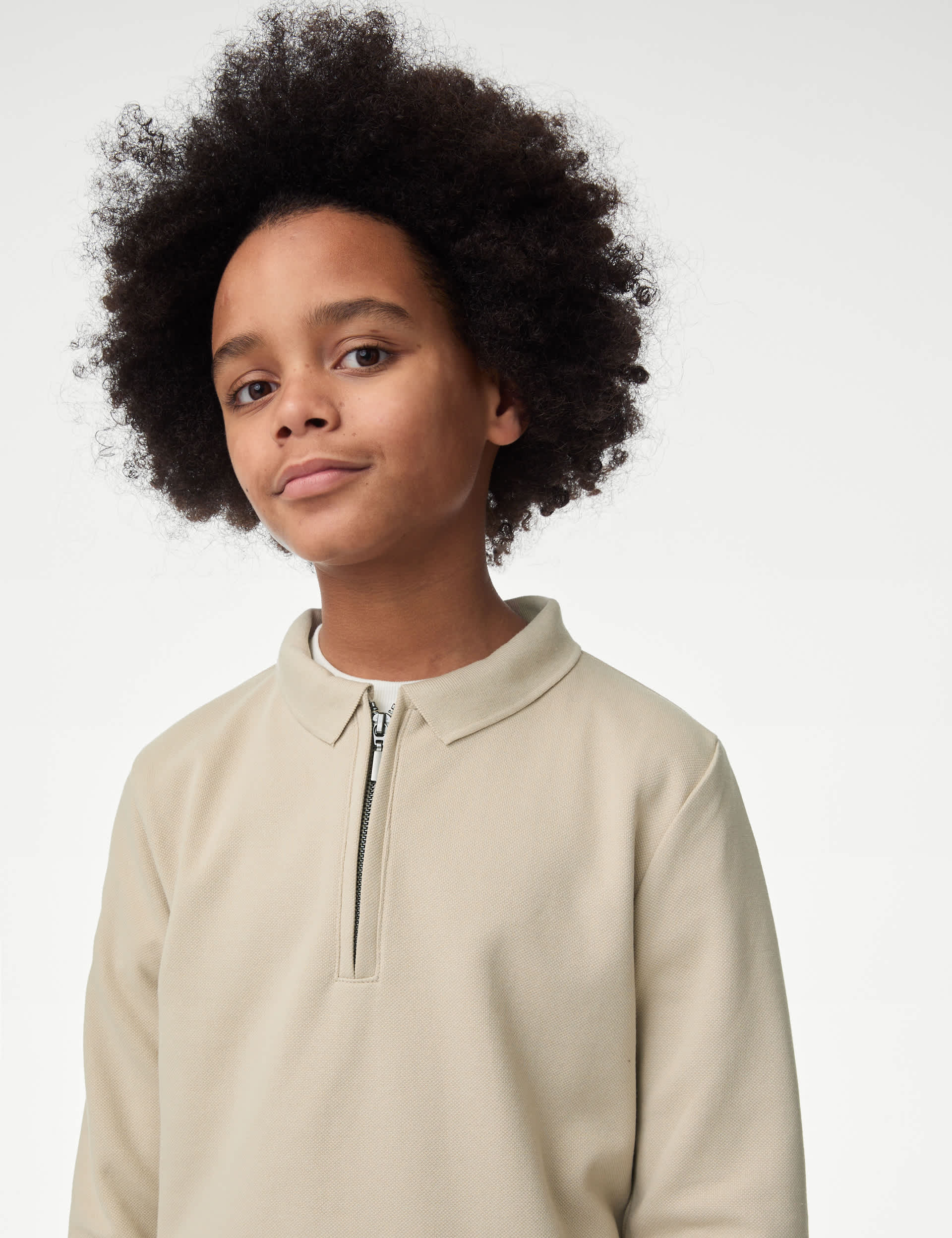 M&S Boys Cotton Blend Polo Shirt (6-16 Yrs)