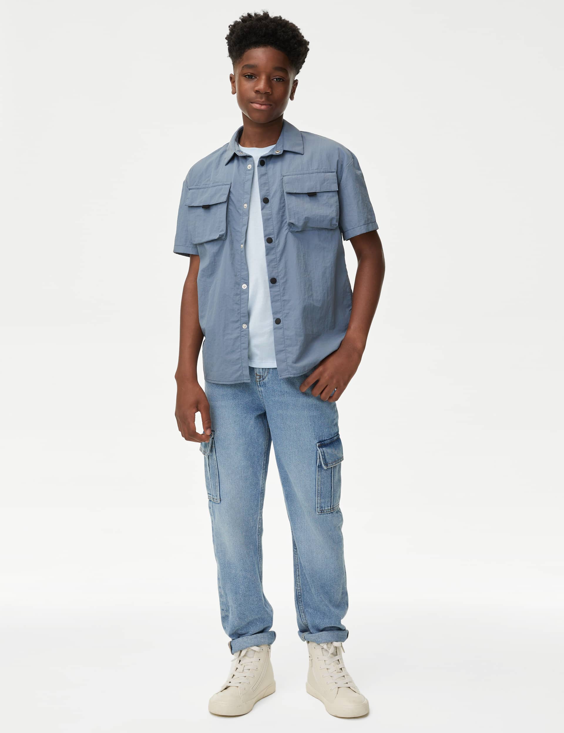 M&S Boys Utility Shirt & T-Shirt Set (6-16 Yrs)