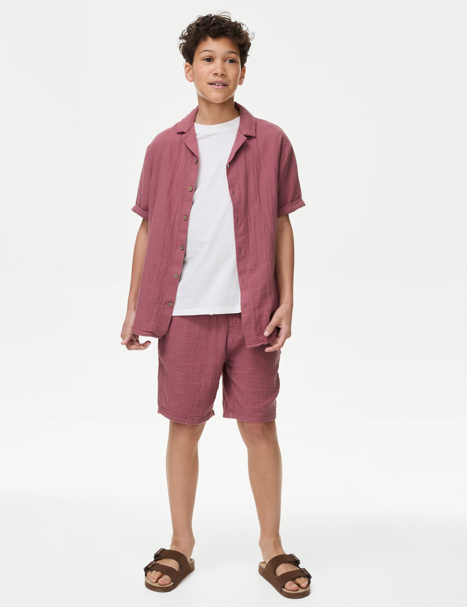 M&S Boys Pure Cotton Double Cloth Shorts (6-16 Yrs)
