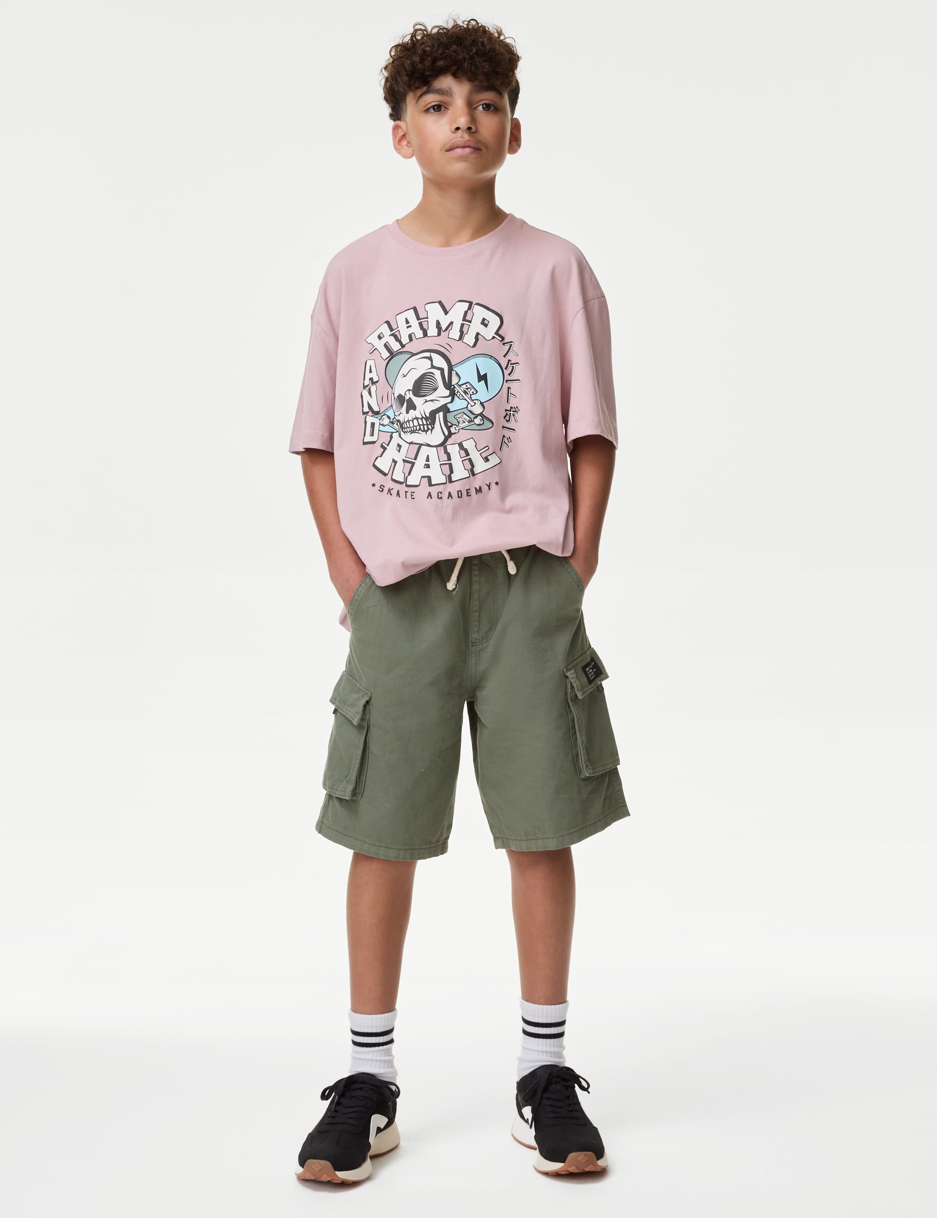 M&S Boys Pure Cotton Cargo Shorts (6-16 Yrs) - 9-10Y - Light Khaki, Dark Grey,Oatmeal,Light Khaki,Ai