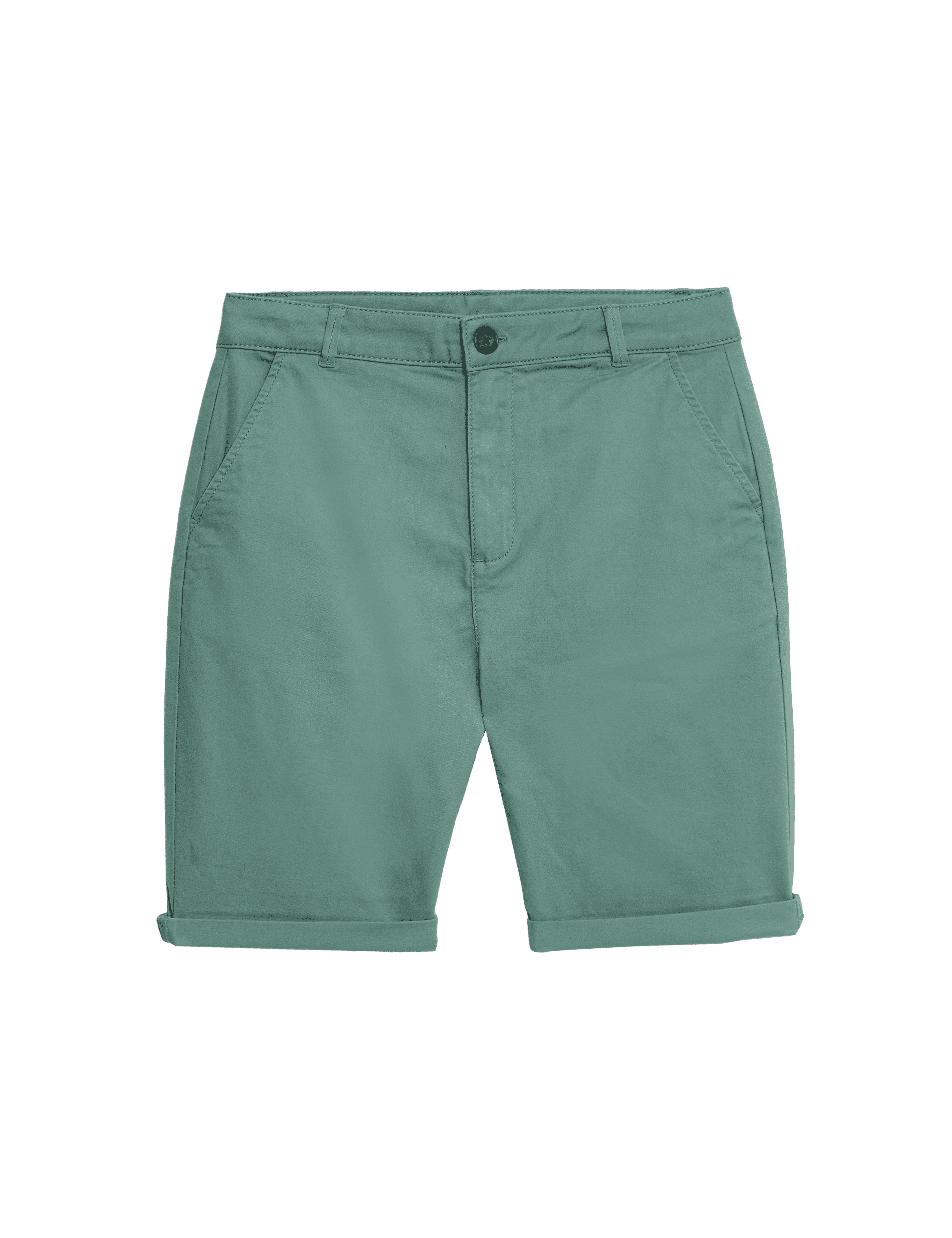 M&S Collection Boys Cotton Rich Chino Shorts (6-16 Yrs) - 14-15 - Green, Green,Stone,Black,Navy