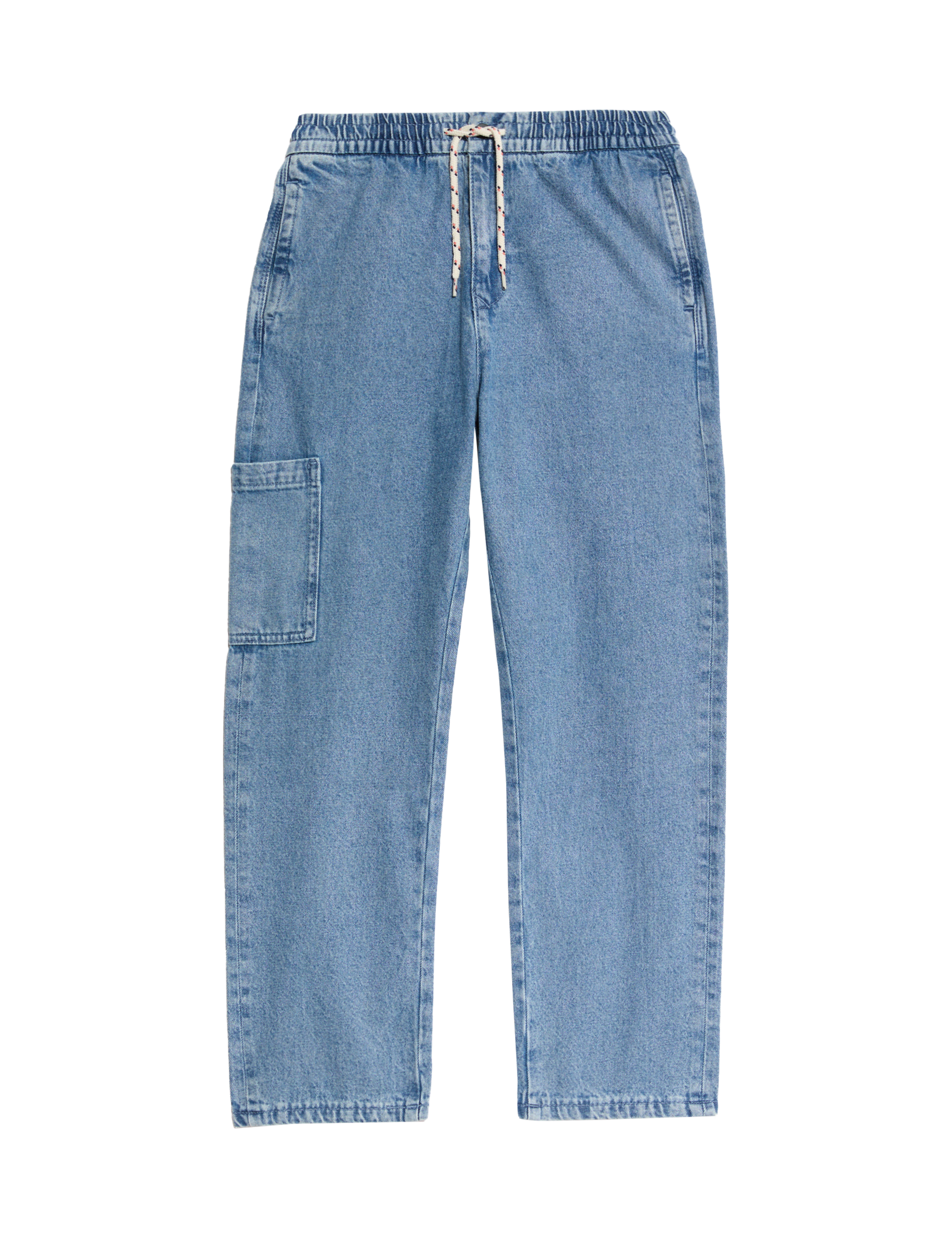 M&S Collection Boys Relaxed Denim Cargo Jeans (6-16 Yrs) - 15-16 - Light Denim, Denim,Light Denim