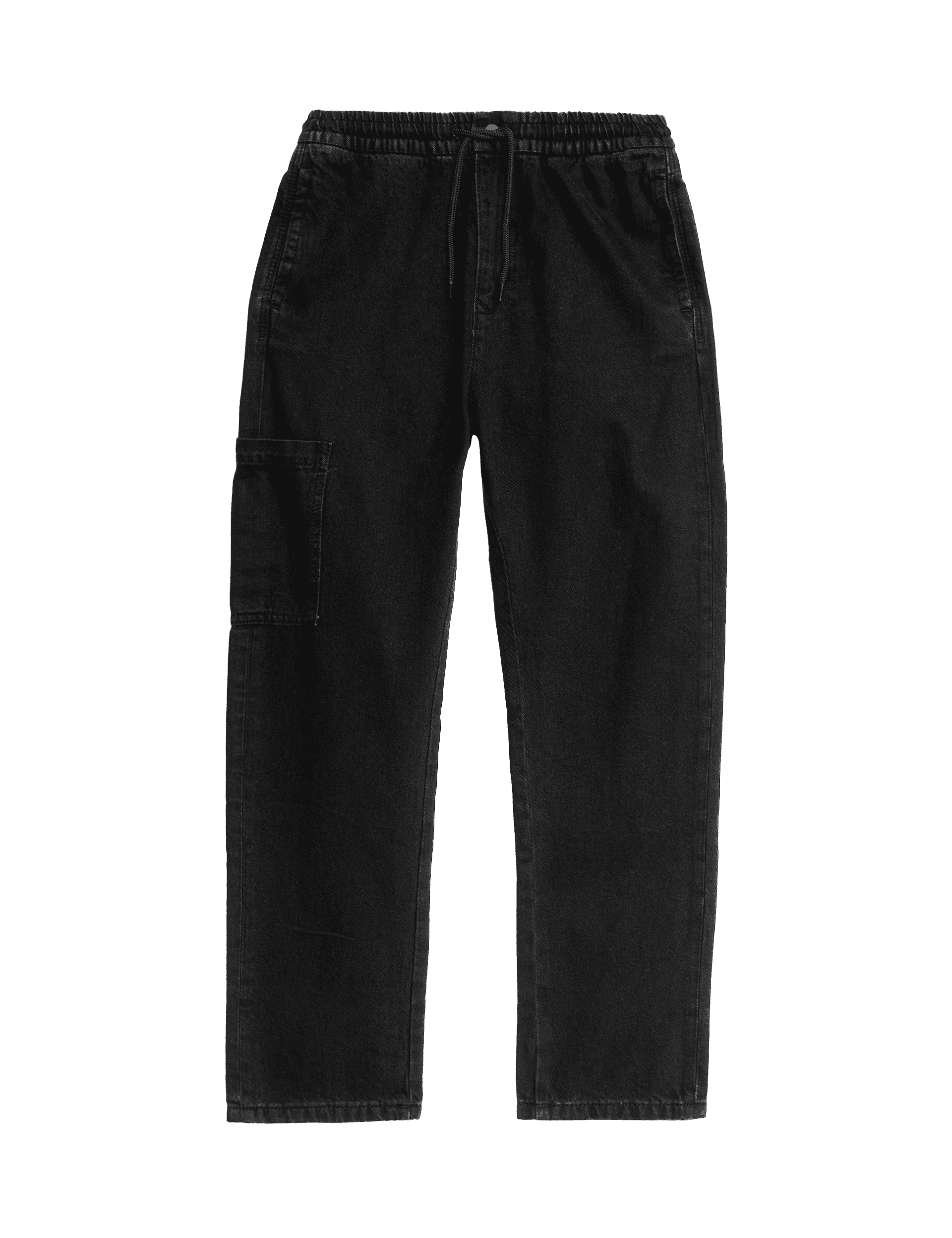 M&S Collection Boys Relaxed Denim Cargo Jeans (6-16 Yrs) - 14-15 - Black, Black