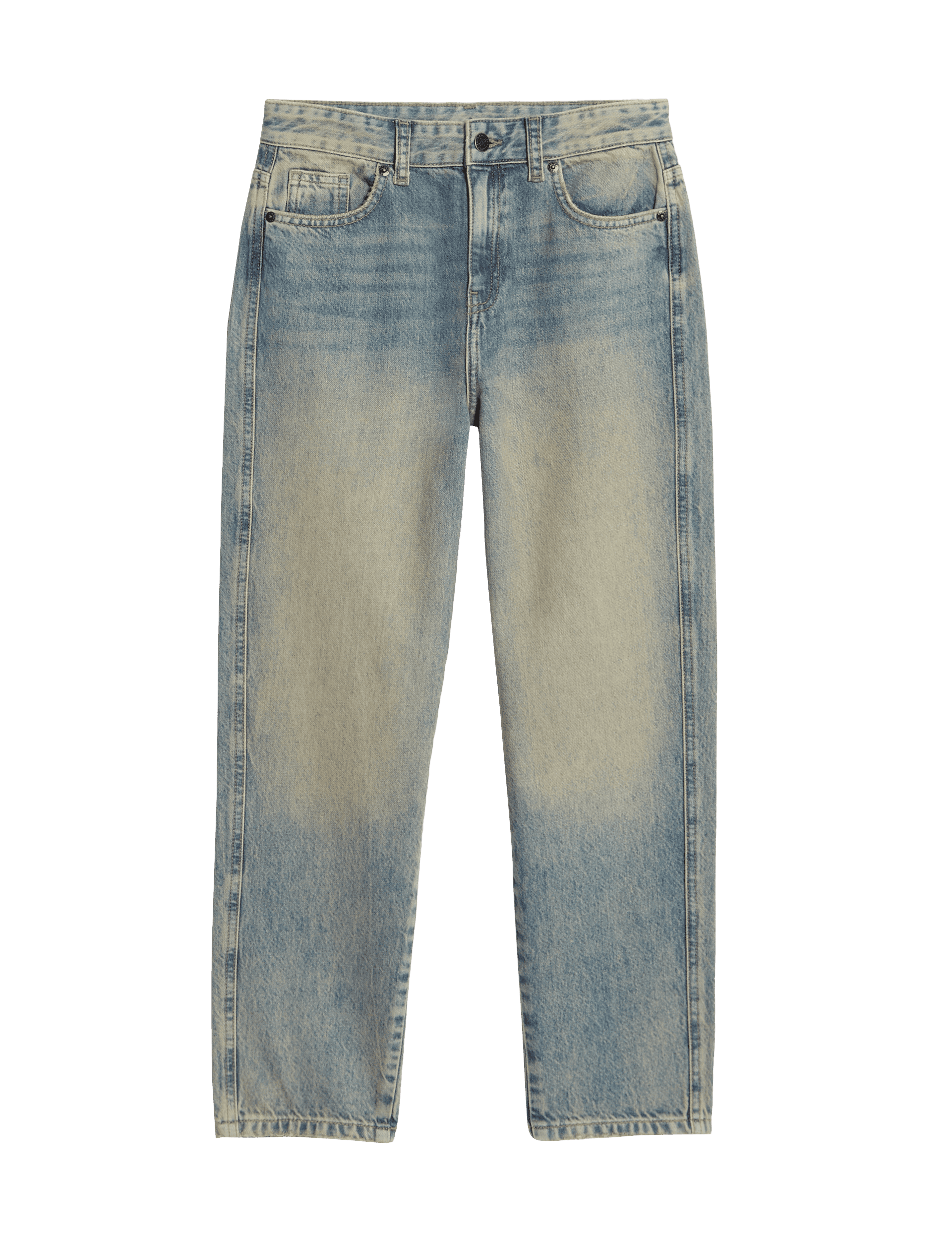 M&S Collection Boys Pure Cotton Acid Wash Jeans (6-16 Yrs) - 7-8 Y - Light Indigo, Light Indigo