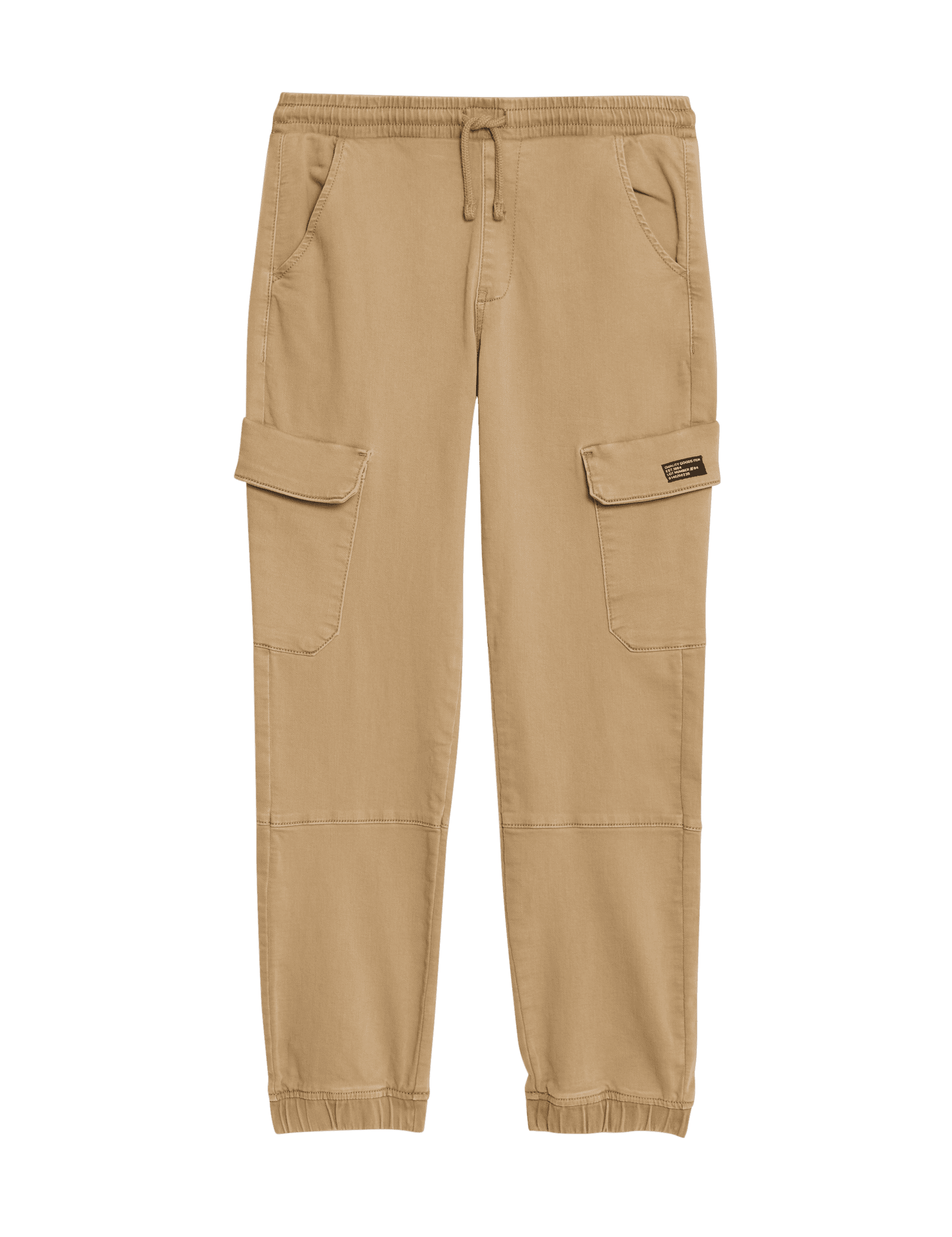 M&S Collection Boys Cotton Rich Cargo Trousers (6-16 Yrs) - 12-13 - Tan, Tan,Khaki,Navy,Charcoal