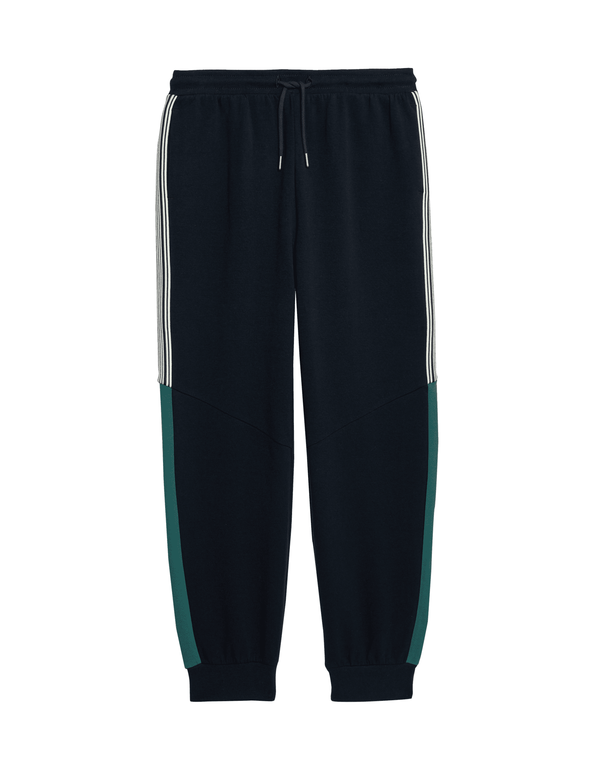 M&S Collection Boys Cotton Rich Stripe Panel Joggers (6-16 Yrs) - 11-12 - Navy, Navy