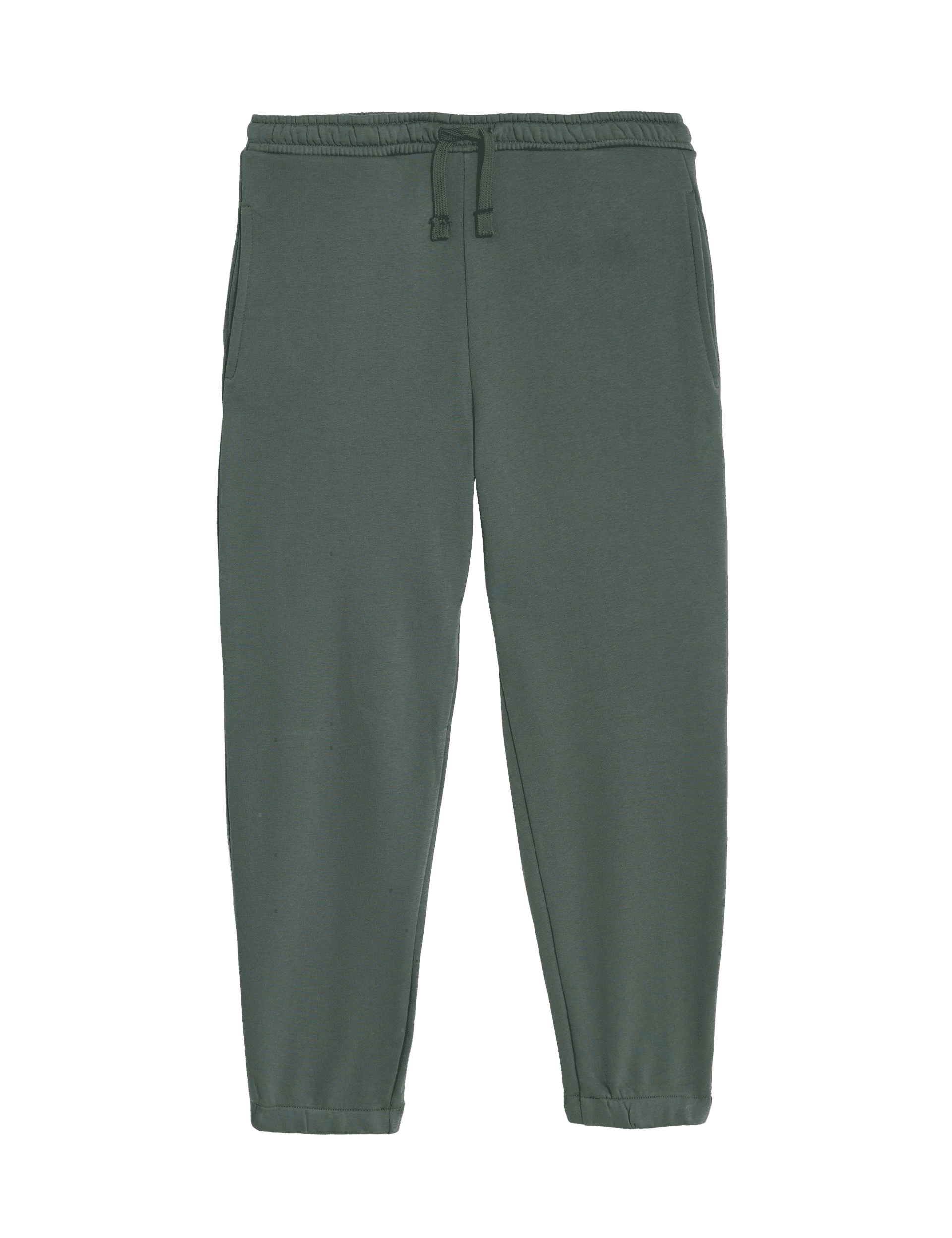 M&S Collection Boys Cotton Rich Joggers (6-16 Yrs) - 8-9 Y - Dark Sage, Dark Sage,Putty