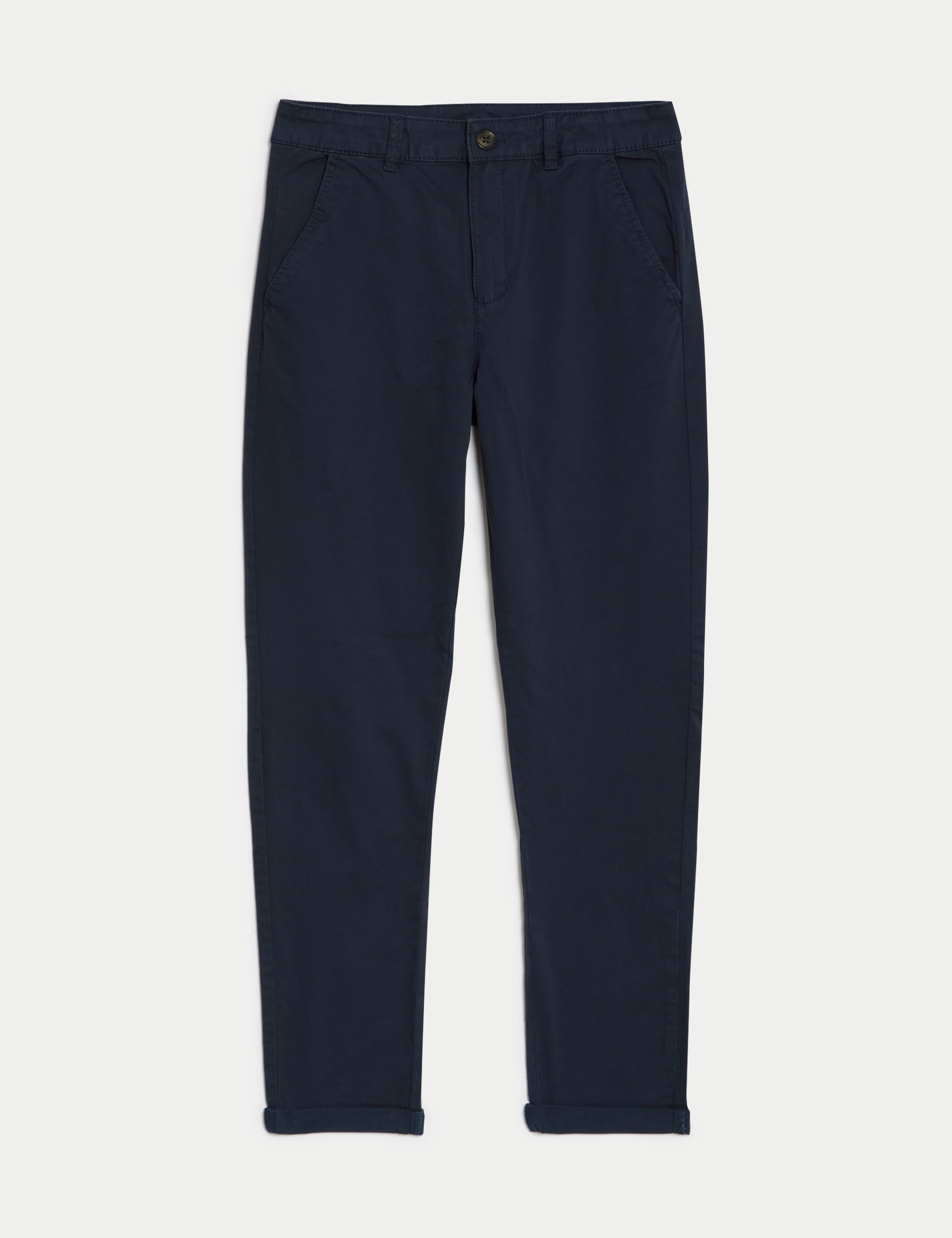 M&S Collection Boys Cotton Rich Chinos (6-16 Yrs) - 15-16 - Navy, Navy,Light Stone,Stone