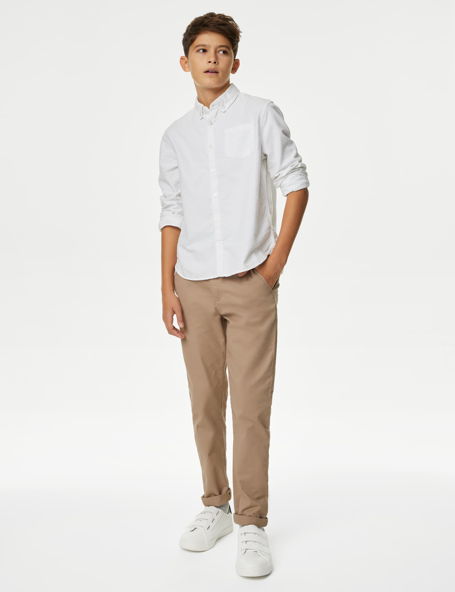 M&S Boys Cotton Rich Chinos (6-16 Yrs)