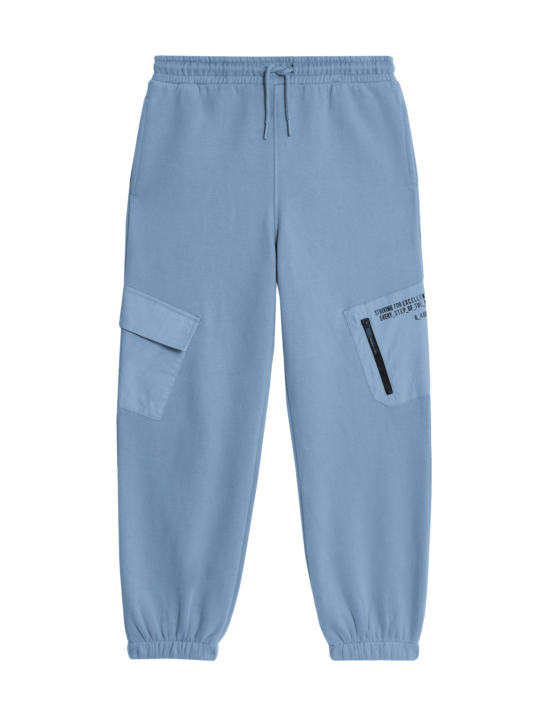 M&S Collection Boys Cotton Rich Sports Joggers (2-16 Yrs) - 3-4 Y - Steel Blue, Steel Blue