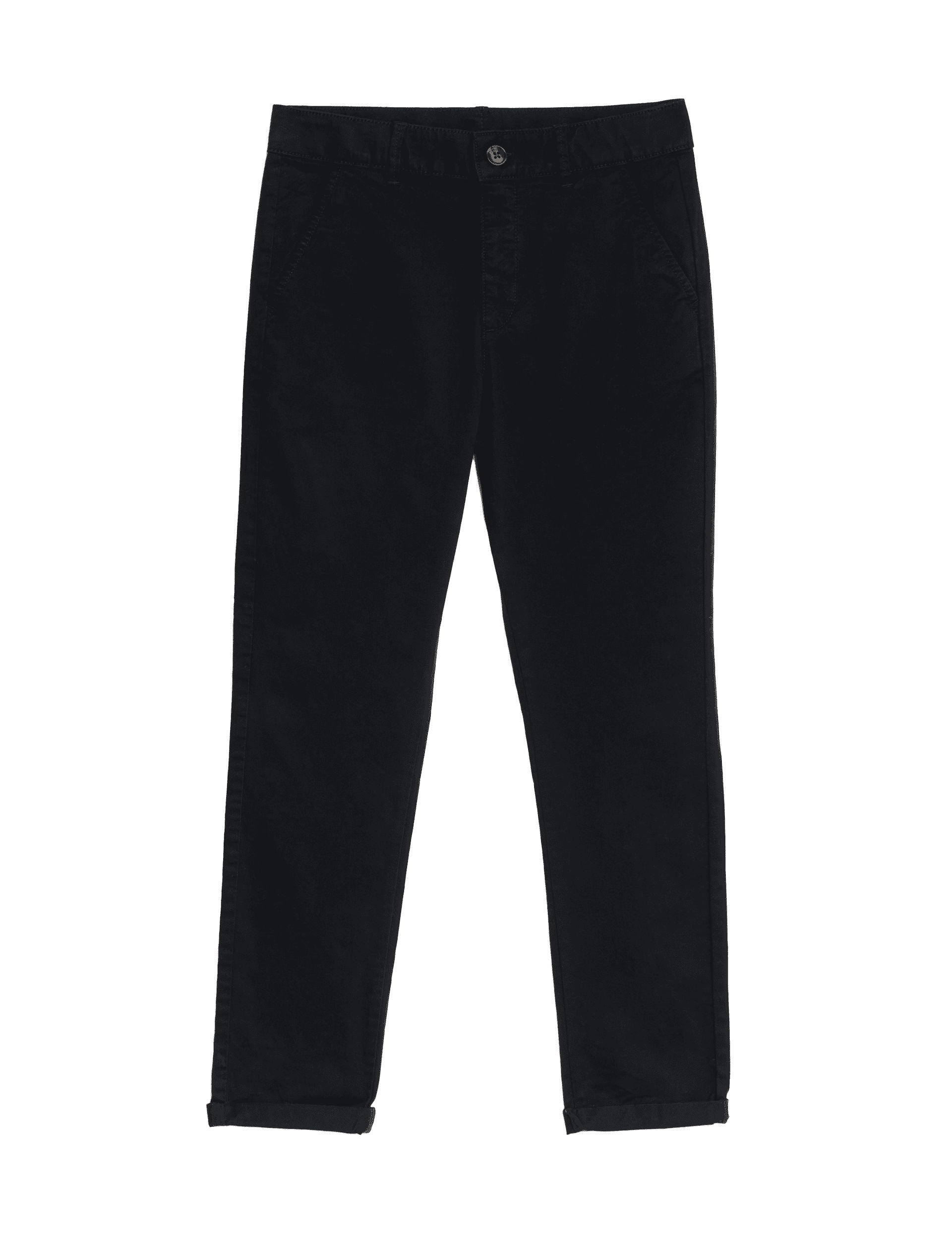 M&S Collection Boys Cotton Rich Chinos (6-16 Yrs) - 11-12 - Black, Black