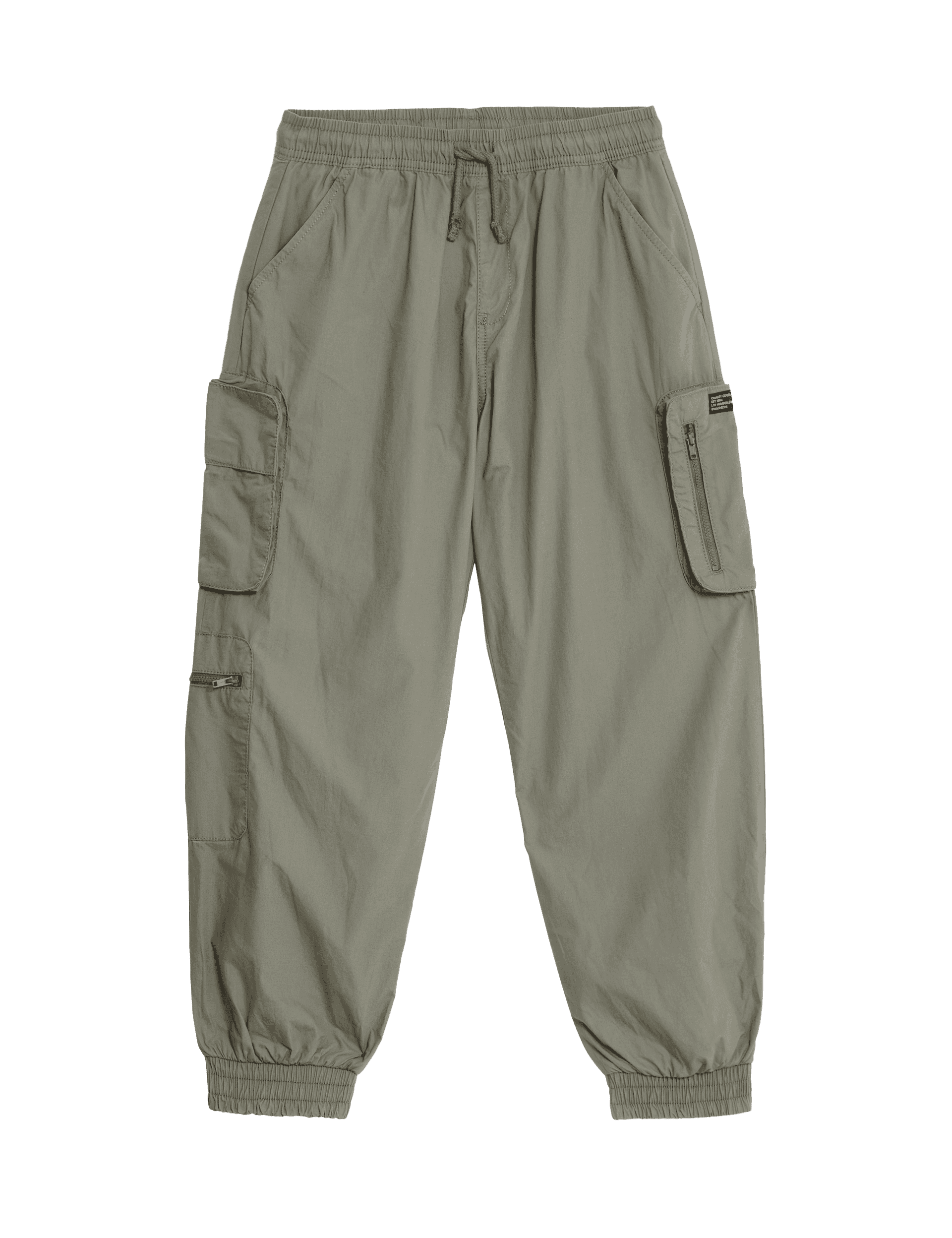 M&S Collection Boys Pure Cotton Cargo Trousers (6-16 Yrs) - 9-10Y - Khaki, Charcoal,Khaki