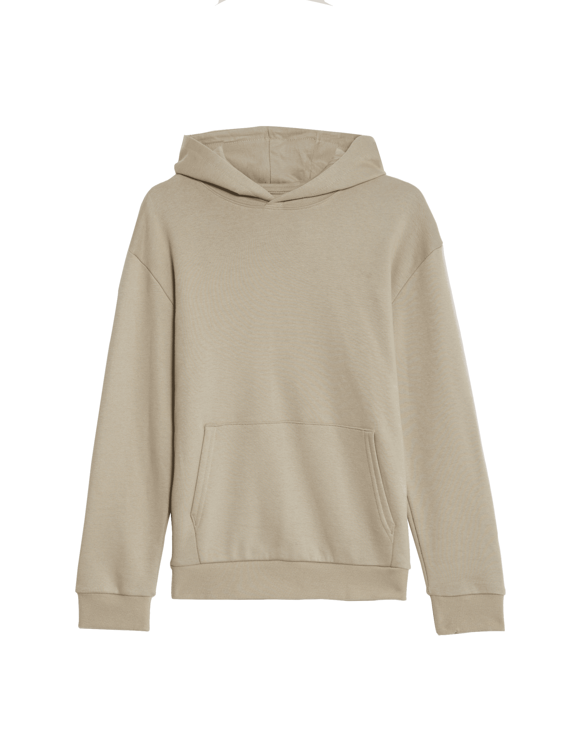 M&S Collection Boys Cotton Rich Plain Hoodie (6-16 Yrs) - 8-9 Y - Putty, Putty