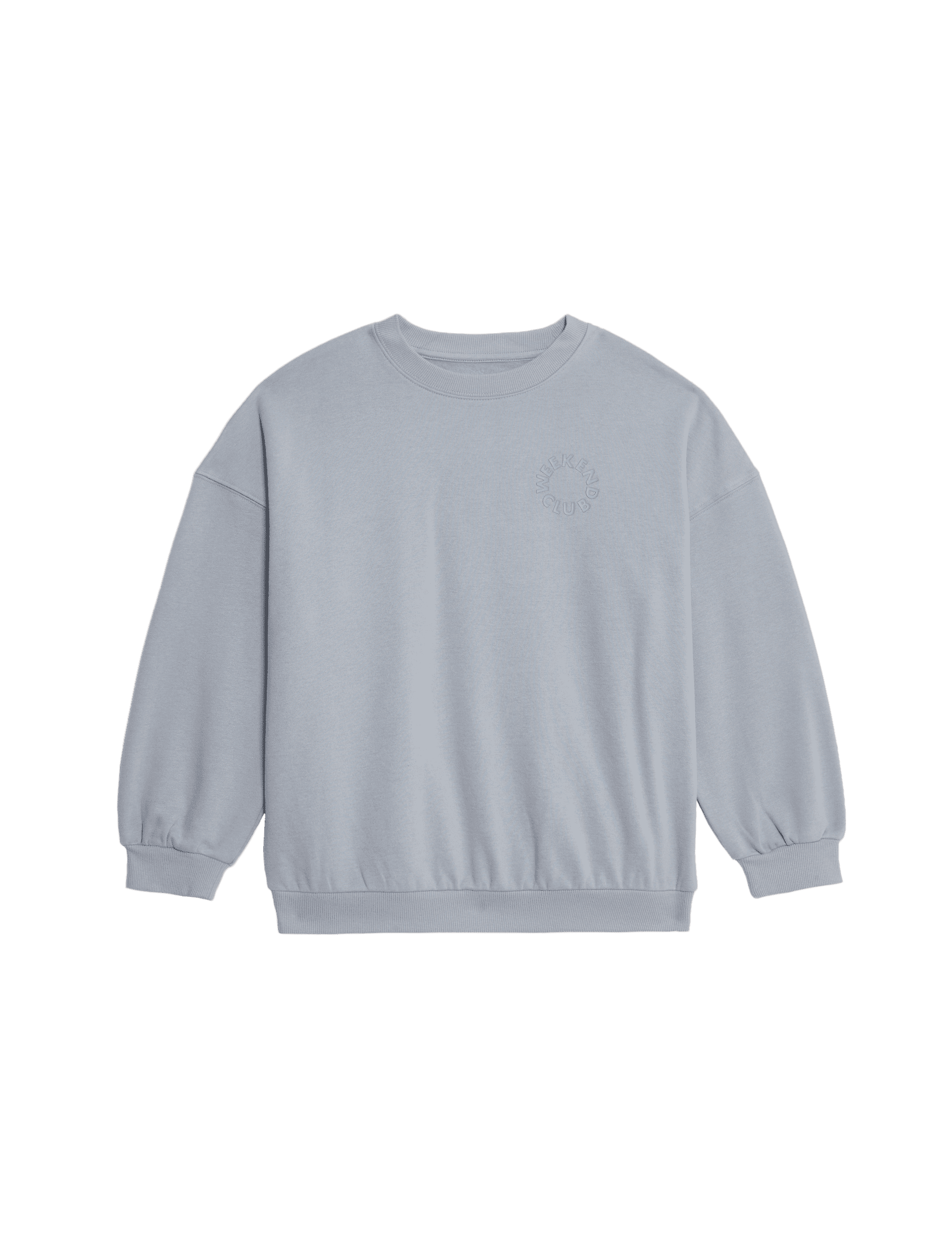 M&S Collection Cotton Rich Slogan Sweatshirt (6-16 Yrs) - 8-9 Y - Light Slate, Light Slate,Ecru