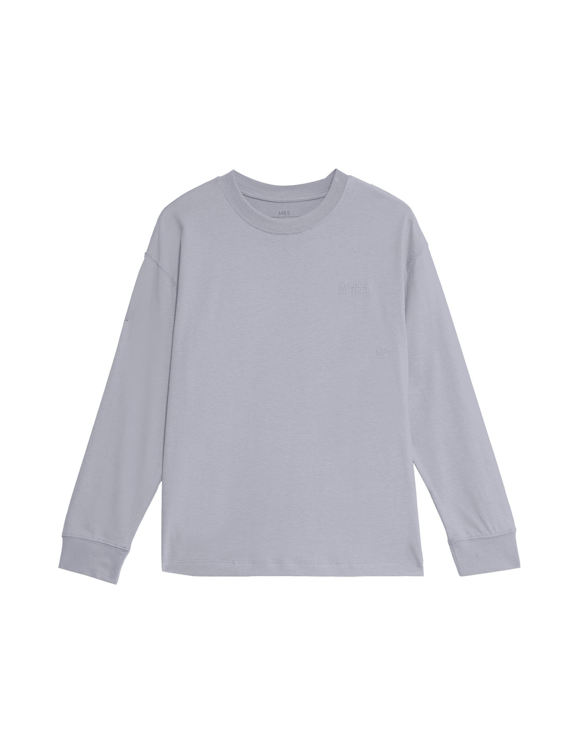 M&S Collection Pure Cotton Slogan Top (6-16 Yrs) - 9-10Y - Light Slate, Light Slate,Green