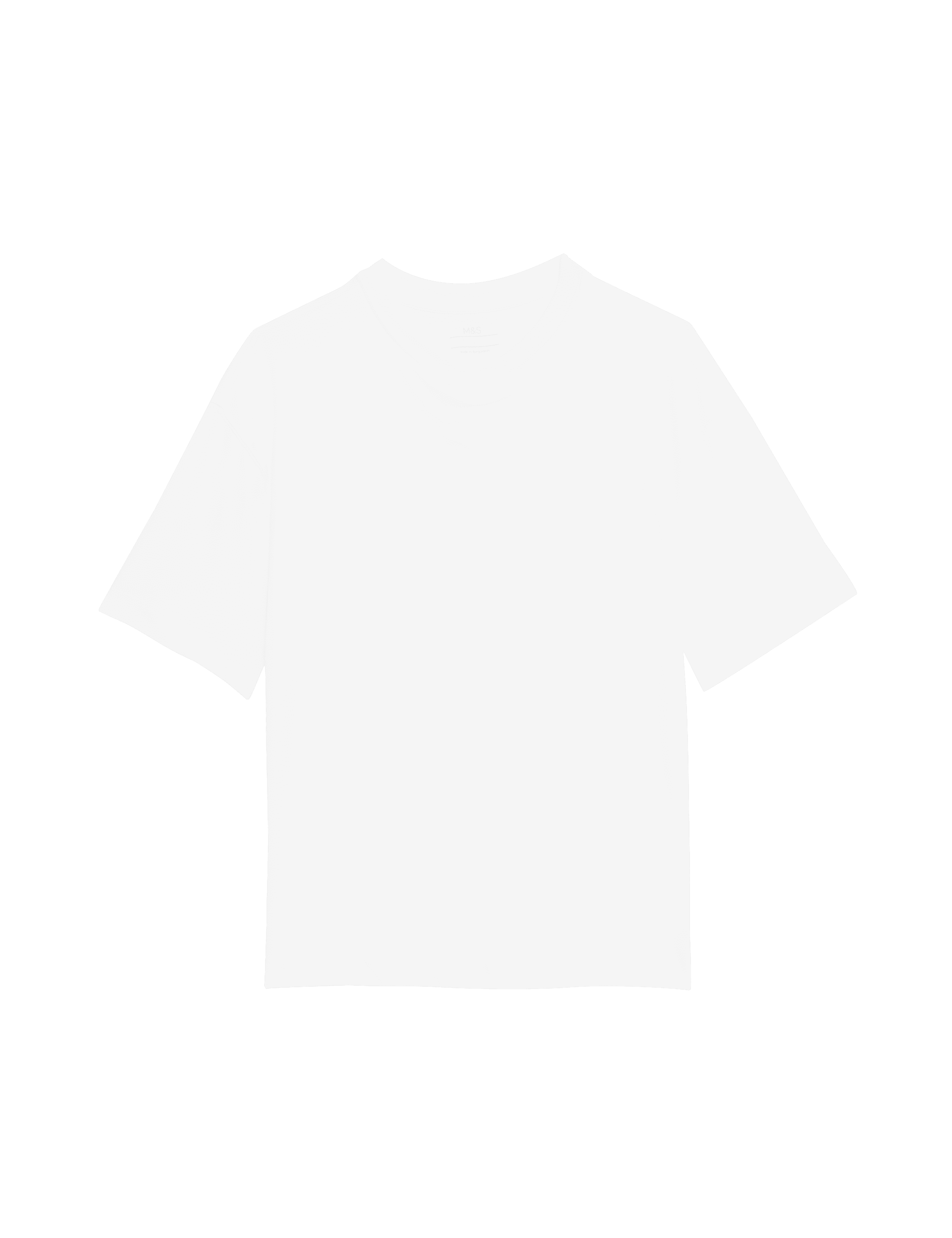 M&S Collection Pure Cotton Plain T-Shirt (2-16 Yrs) - 7-8 Y - White, White