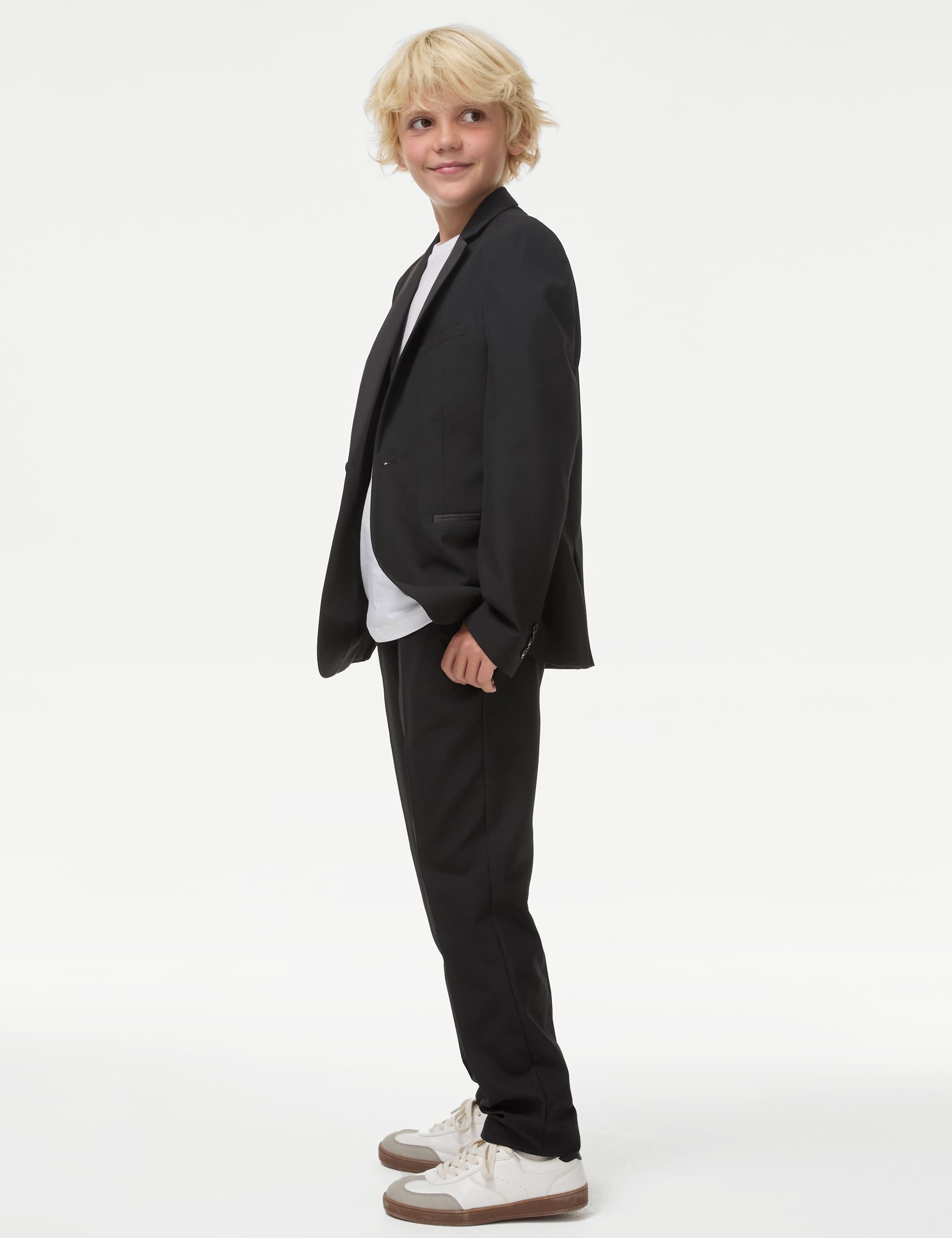 M&S Collection Boys Tuxedo Trousers (6-16 Yrs) - 12-13 - Black, Black