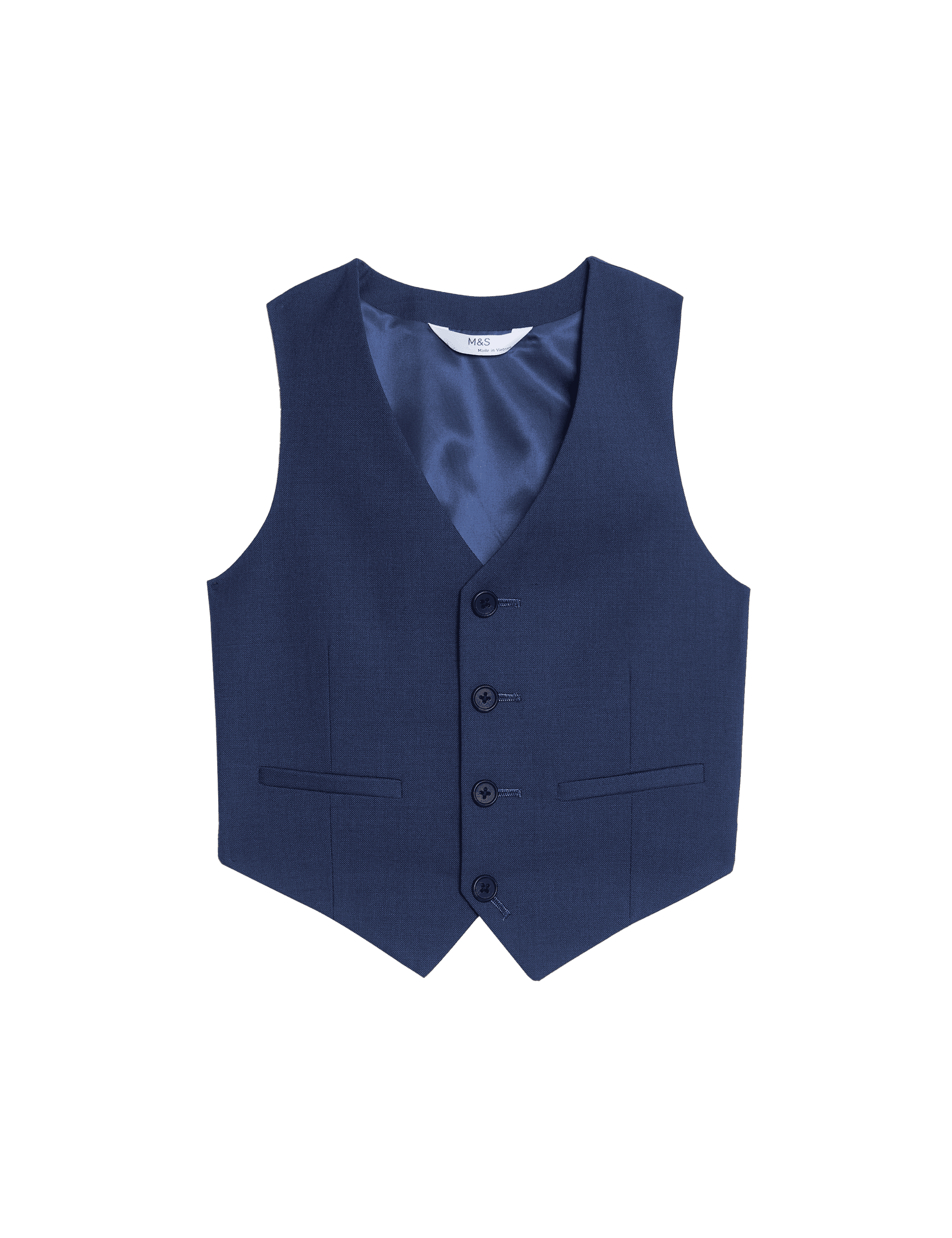 M&S Collection Boys Regular Fit Waistcoat (2-16 Yrs) - 6-7 Y - Indigo, Indigo