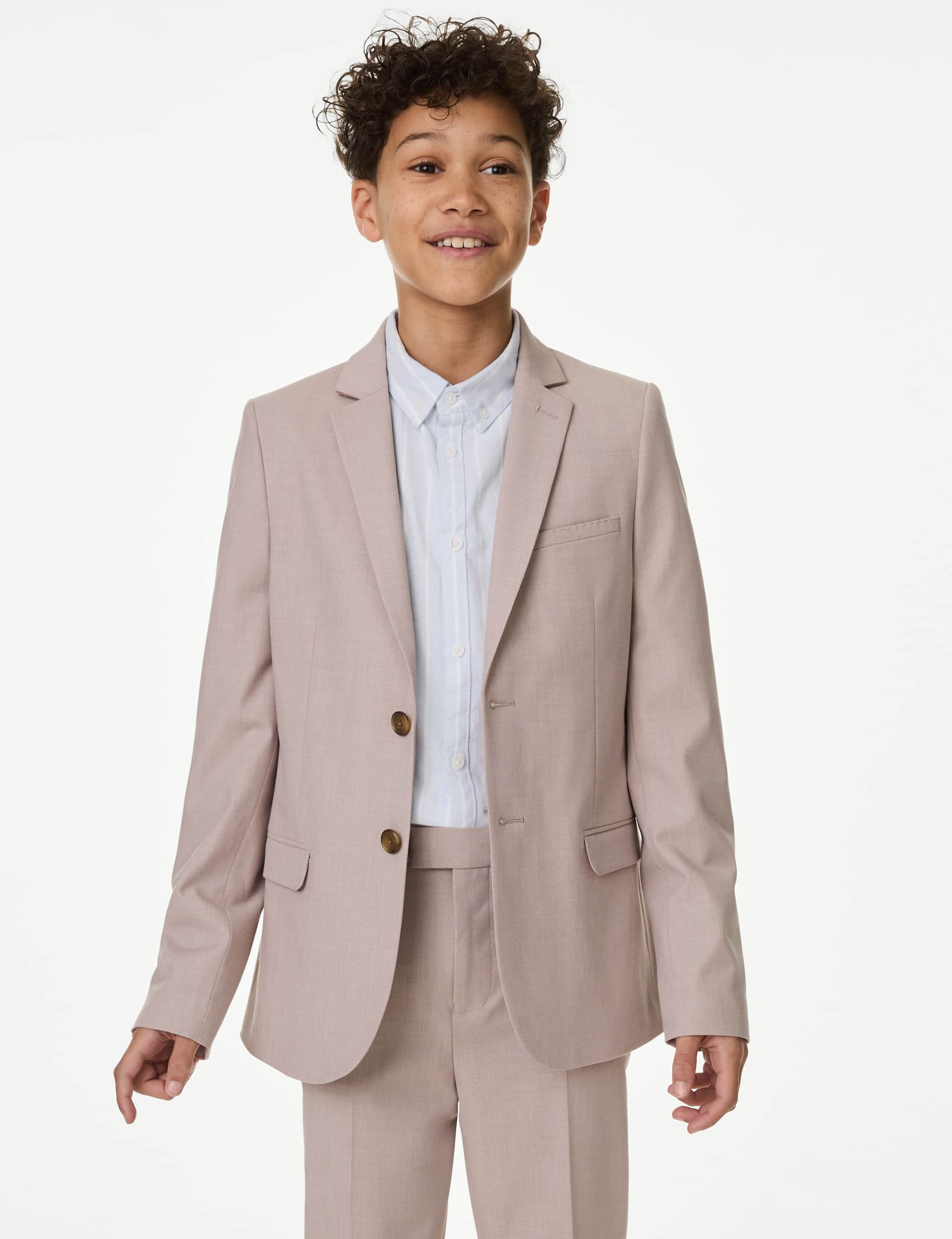 M&S Boys Mini Me Suit Jacket (2-16 Yrs) - 15-16 - Dusty Pink, Dusty Pink