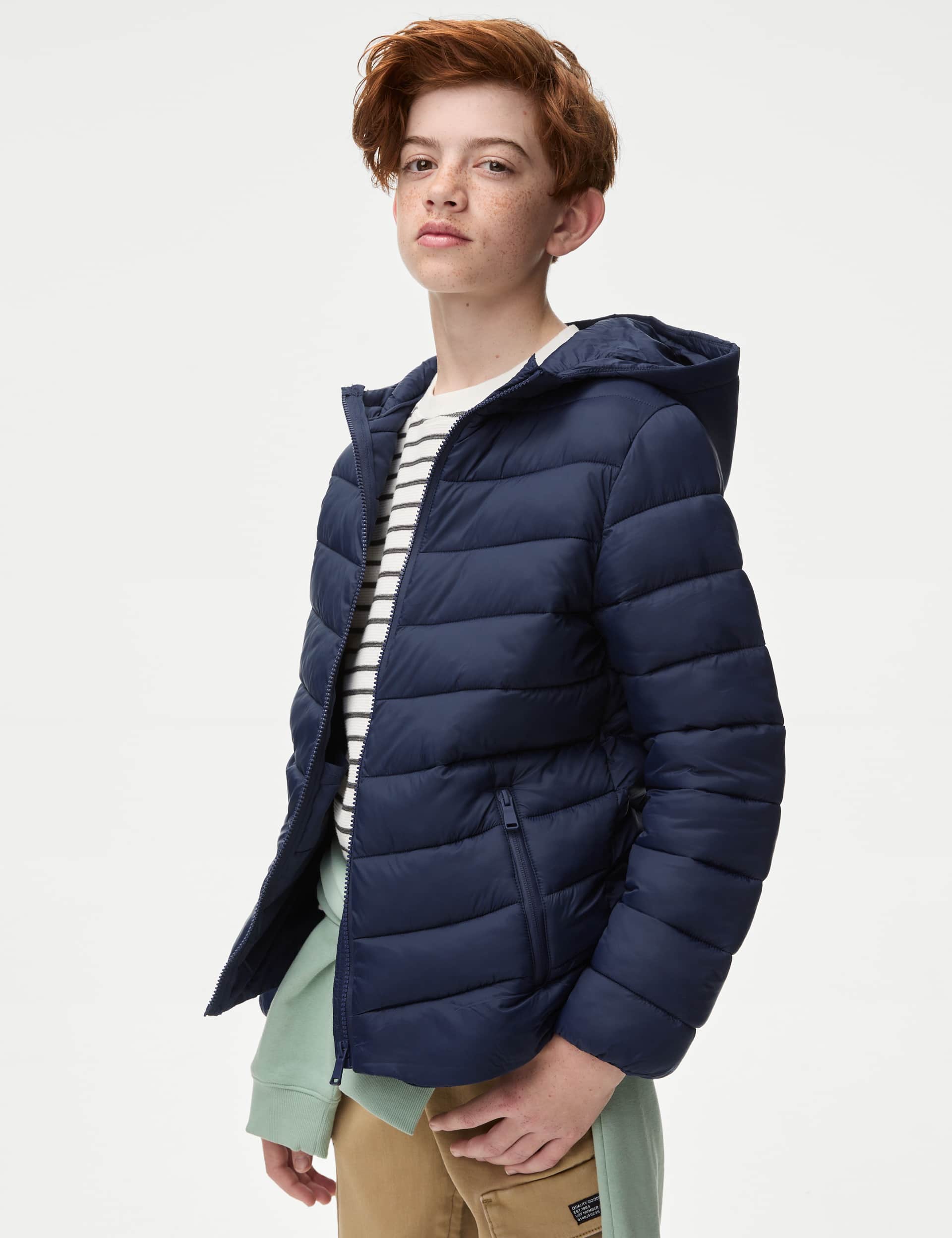 M&S Boys Stormwear  Lightweight Hooded Padded Coat (6-16 Yrs)