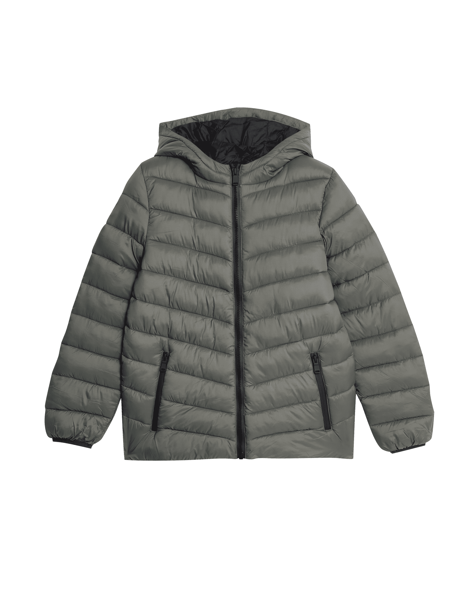 M&S Collection Boys Stormwear Lightweight Hooded Padded Coat (6-16 Yrs) - 9-10Y - Khaki, Black,Khak