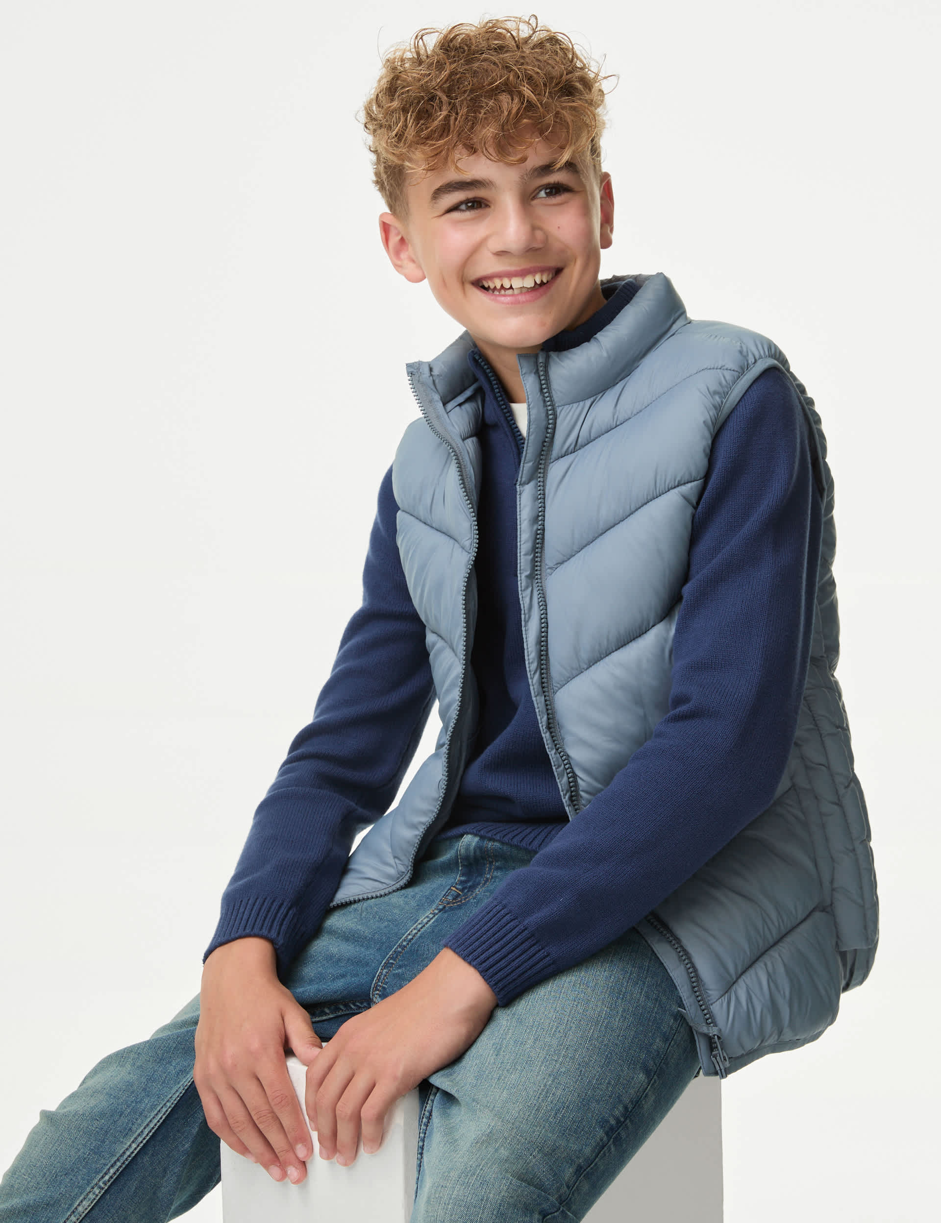 M&S Boys Stormwear  Lightweight Padded Gilet (6-16 Yrs)