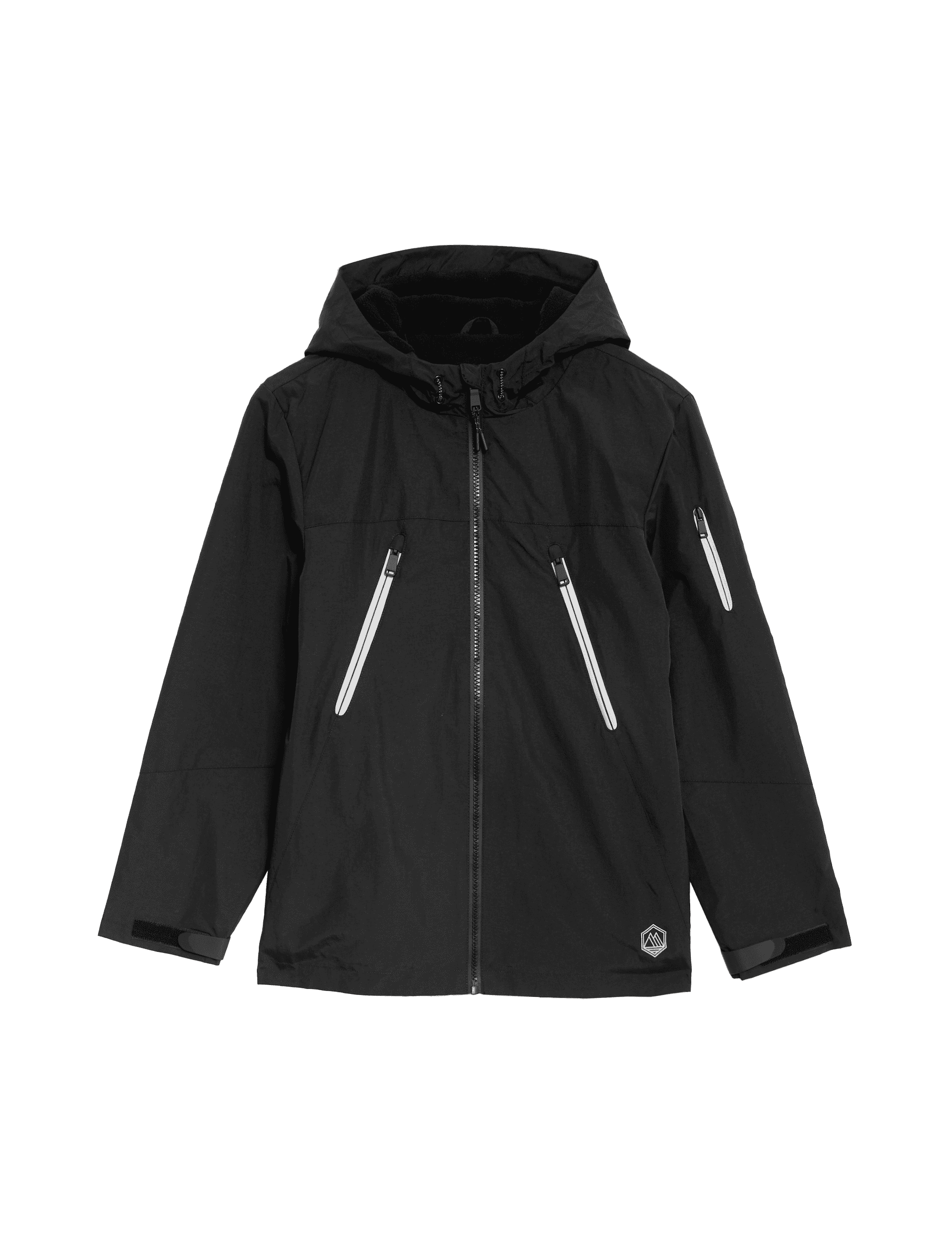 M&S Collection Boys Stormwear Fleece Lined Hooded Jacket (6-16 Yrs) - 12-13 - Black, Black